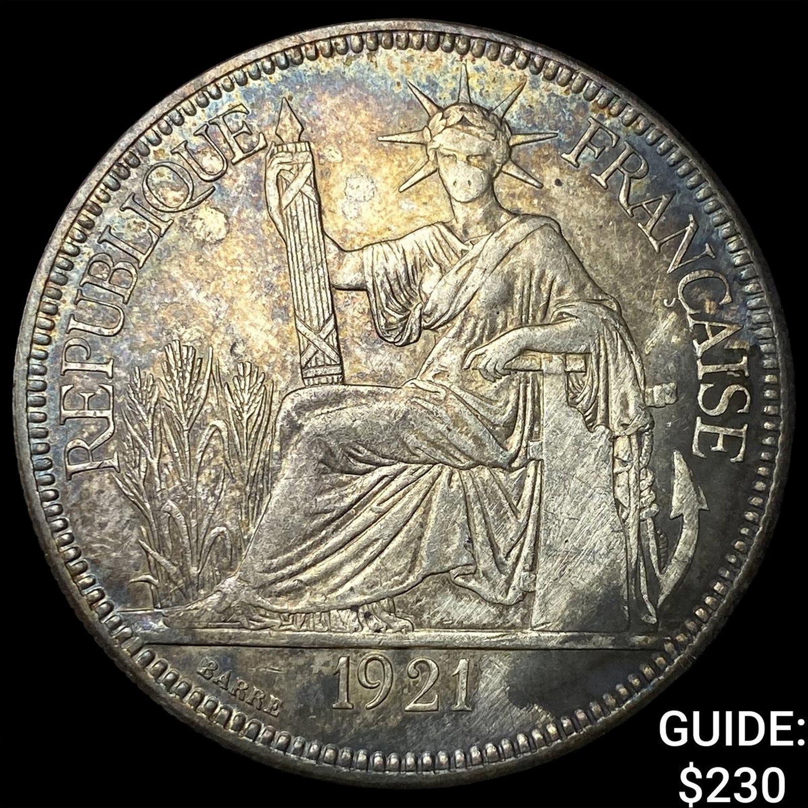 1921 French Indo-China .7813oz Silver Piastre (1 of 2)
