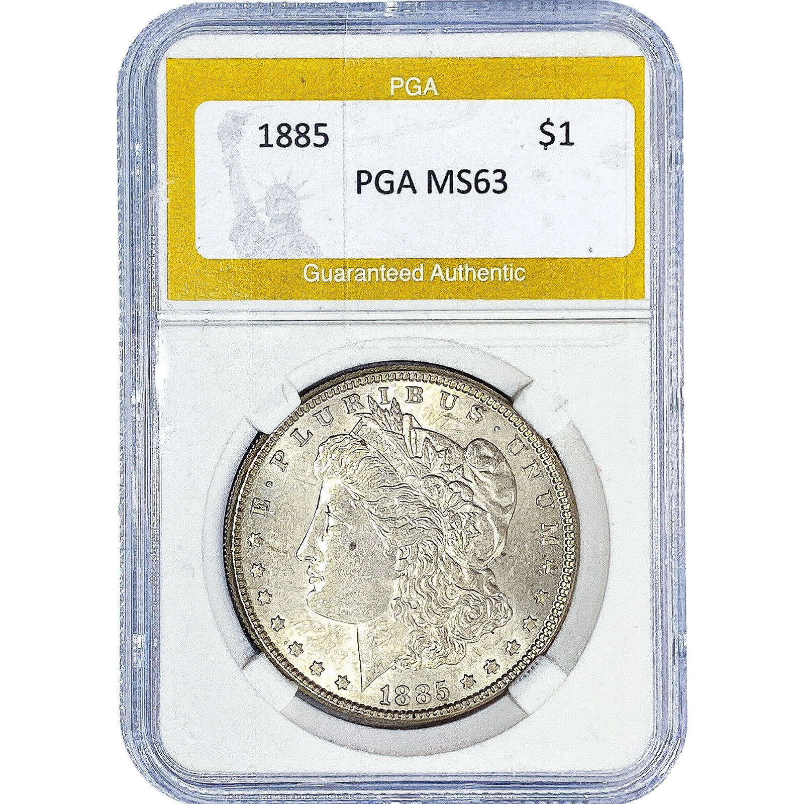 1885 Morgan Silver Dollar PGA MS63: 1885 Morgan Silver Dollar PGA MS63