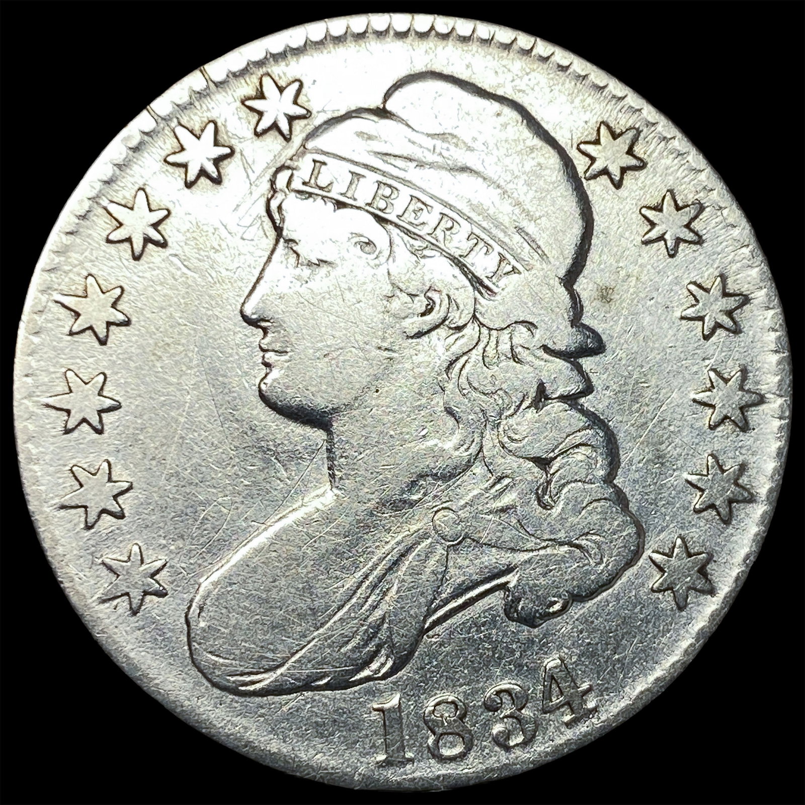 1834 Capped Bust Half Dollar LIGHTLY CIRCULATED: 1834 Capped Bust Half Dollar LIGHTLY CIRCULATED