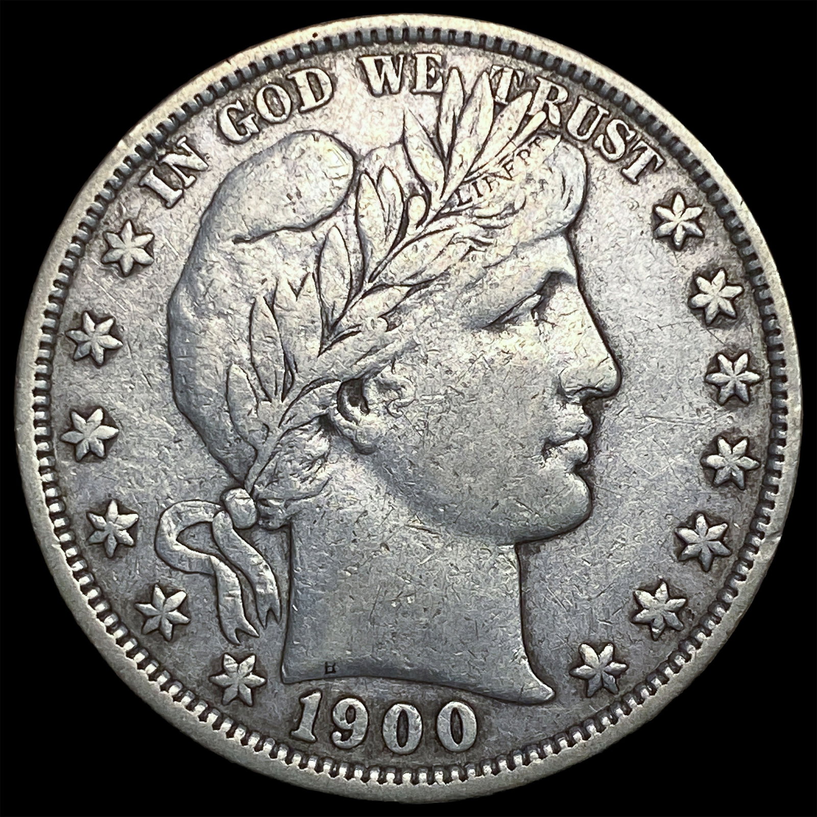 1900 Silver Half Dollar (Barber) NEARLY UNCIRCULATED: 1900 Silver Half Dollar (Barber) NEARLY UNCIRCULATED