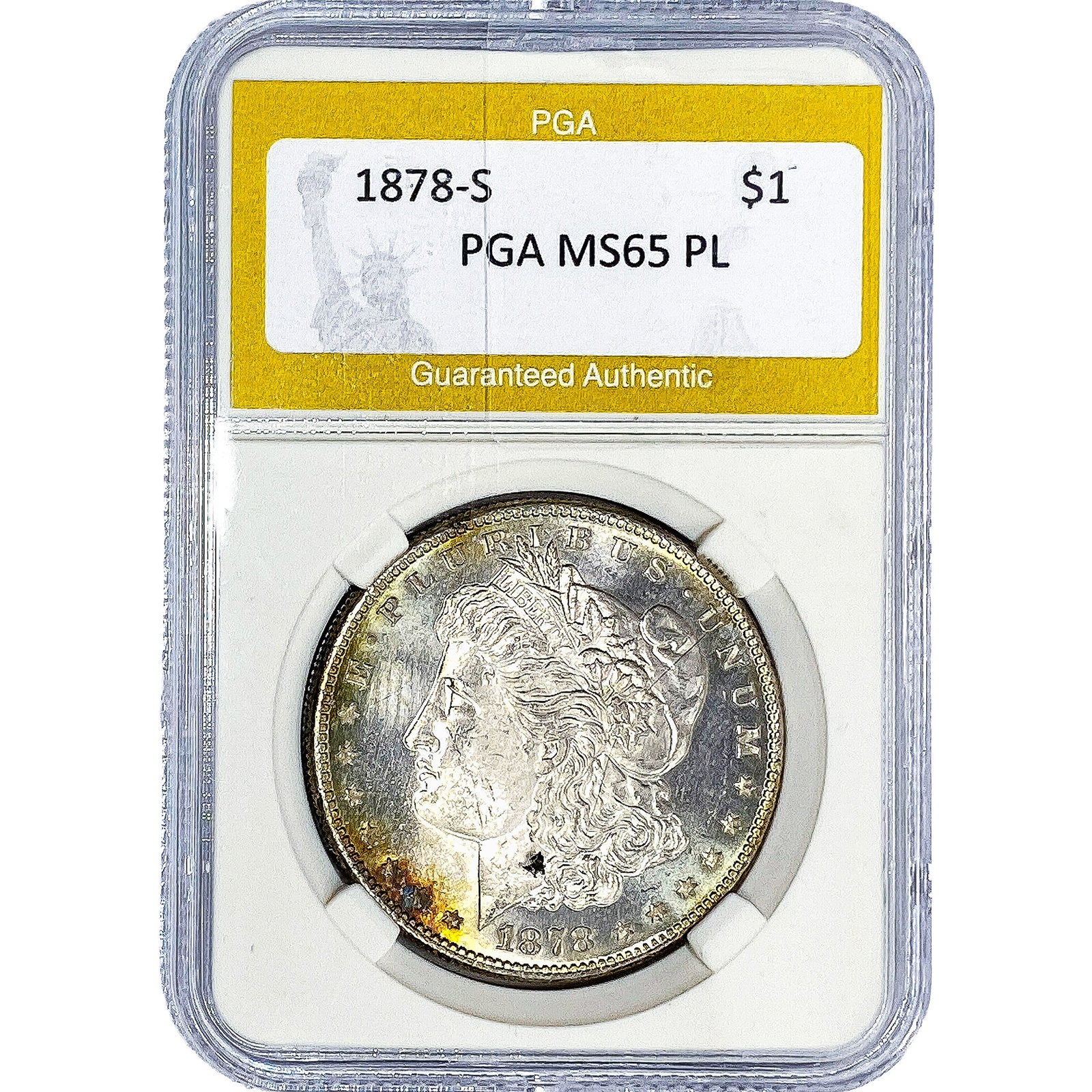 1878-S Morgan Silver Dollar PGA MS65 PL: 1878-S Morgan Silver Dollar PGA MS65 PL