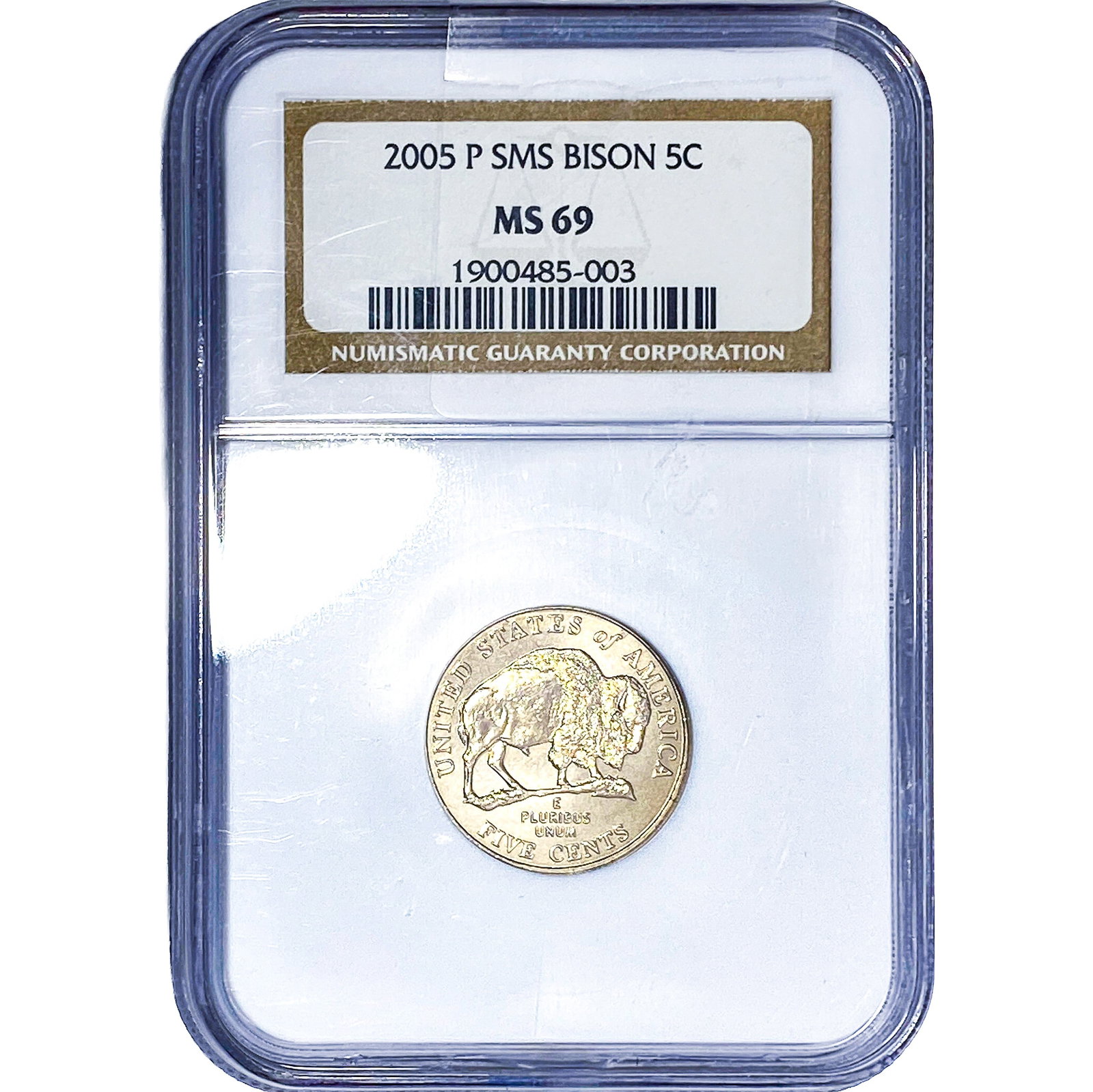 2005 5C SMS Bison NGC MS69: 2005 5C SMS Bison NGC MS69