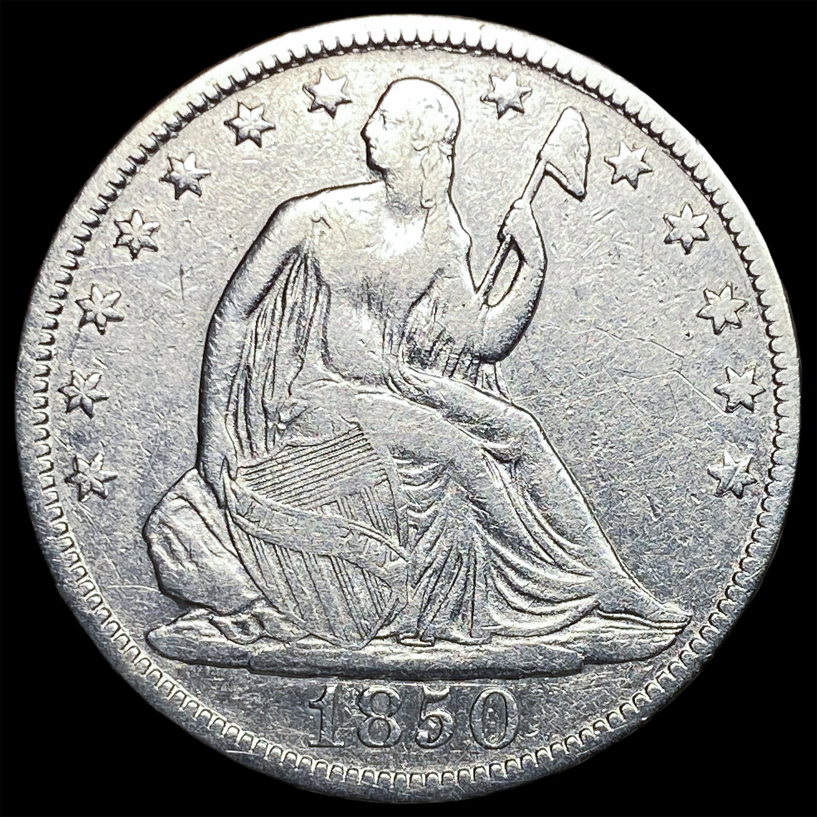 1850-O Silver Half Dollar NEARLY UNCIRCULATED: 1850-O Silver Half Dollar NEARLY UNCIRCULATED