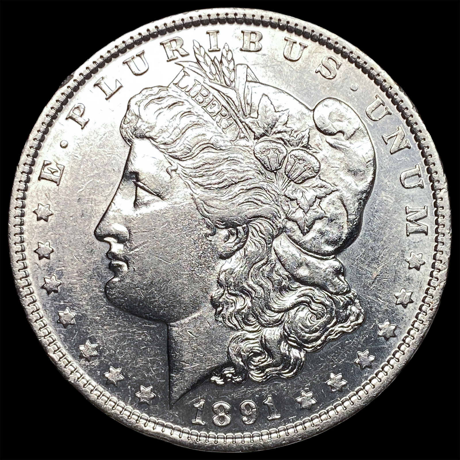 1891 Silver Morgan Dollar CLOSELY UNCIRCULATED: 1891 Silver Morgan Dollar CLOSELY UNCIRCULATED