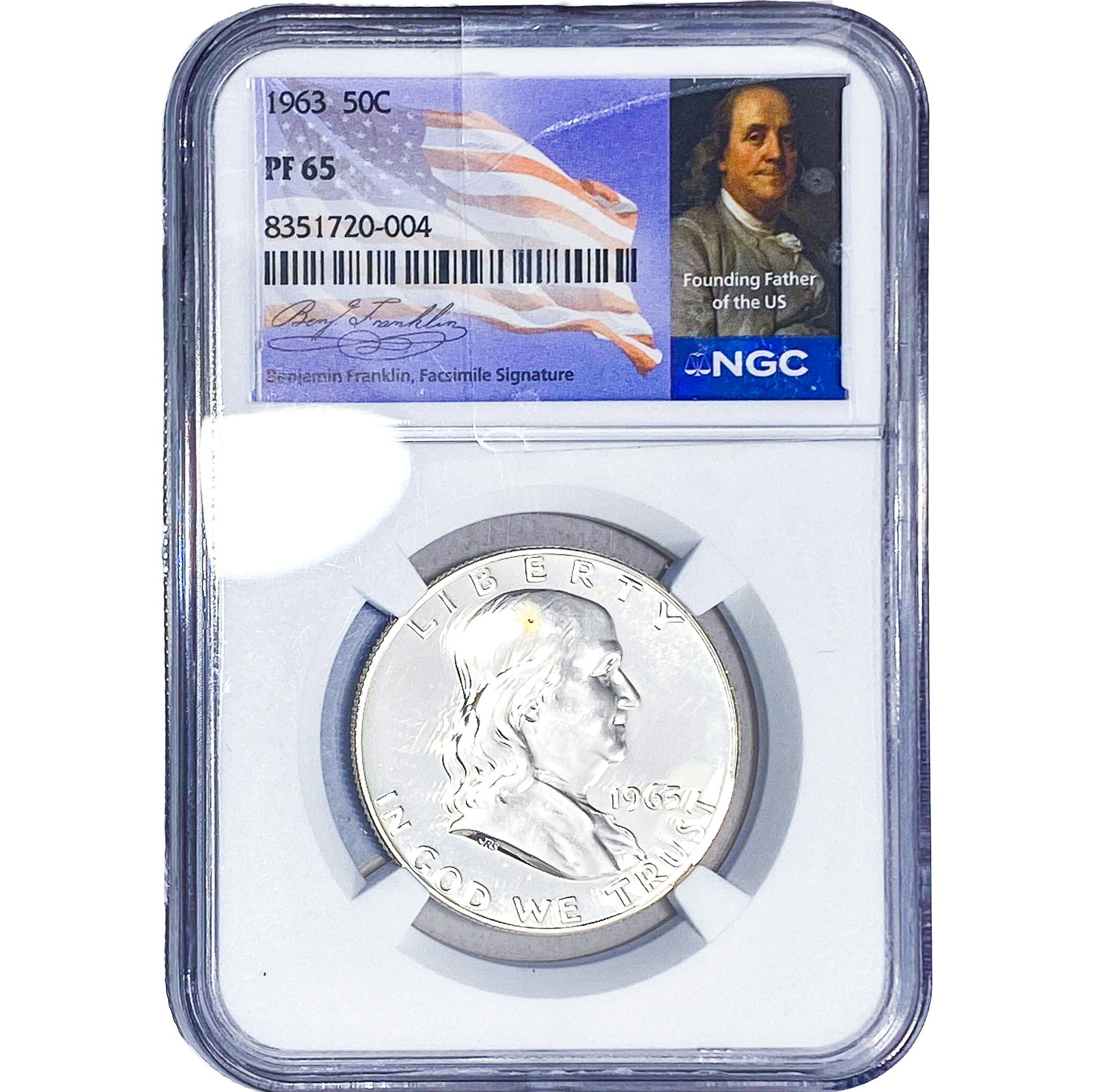 1963 Franklin Half Dollar NGC PF65: 1963 Franklin Half Dollar NGC PF65