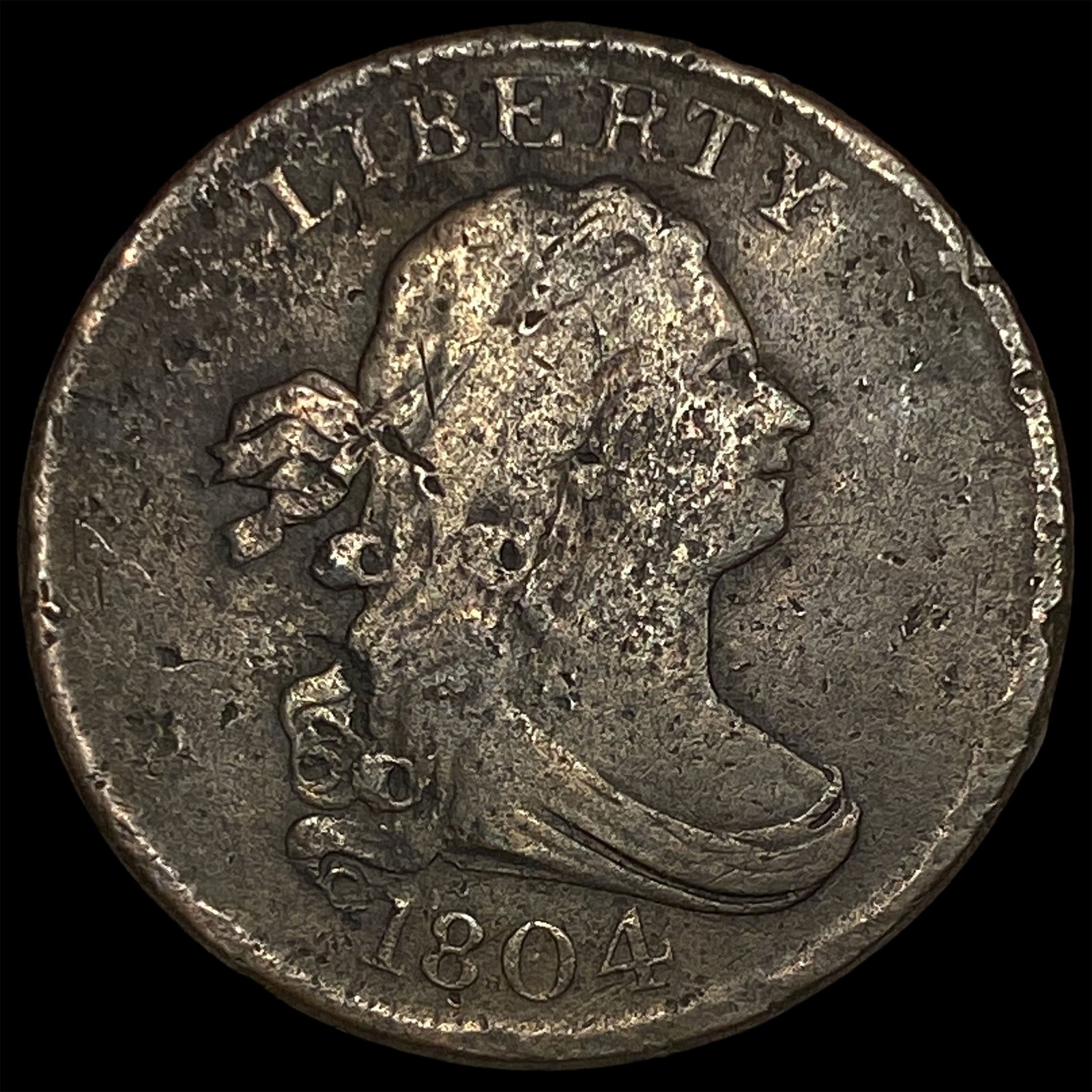 1804 Draped Bust Half Cent HIGH GRADE: 1804 Draped Bust Half Cent HIGH GRADE