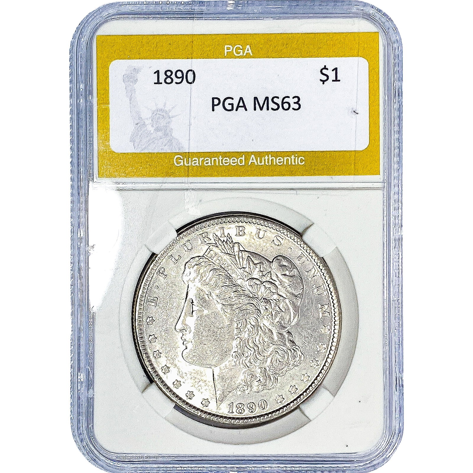 1890 Morgan Silver Dollar PGA MS63: 1890 Morgan Silver Dollar PGA MS63