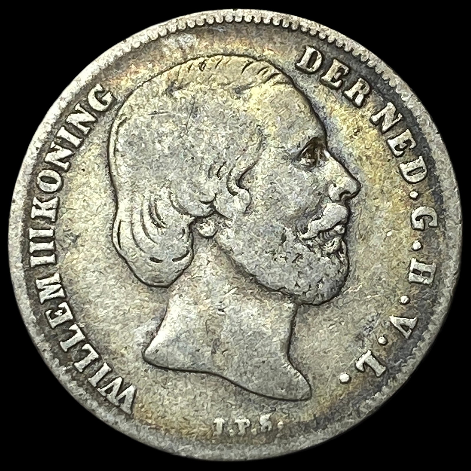 1858 Netherlands Silver 1/2 Gulden KM 92 (1 of 2)