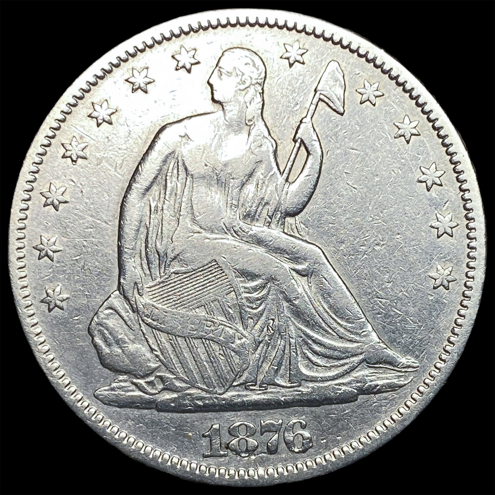 1876 Seated Liberty Half Dollar NEARLY UNCIRCULATED: 1876 Seated Liberty Half Dollar NEARLY UNCIRCULATED