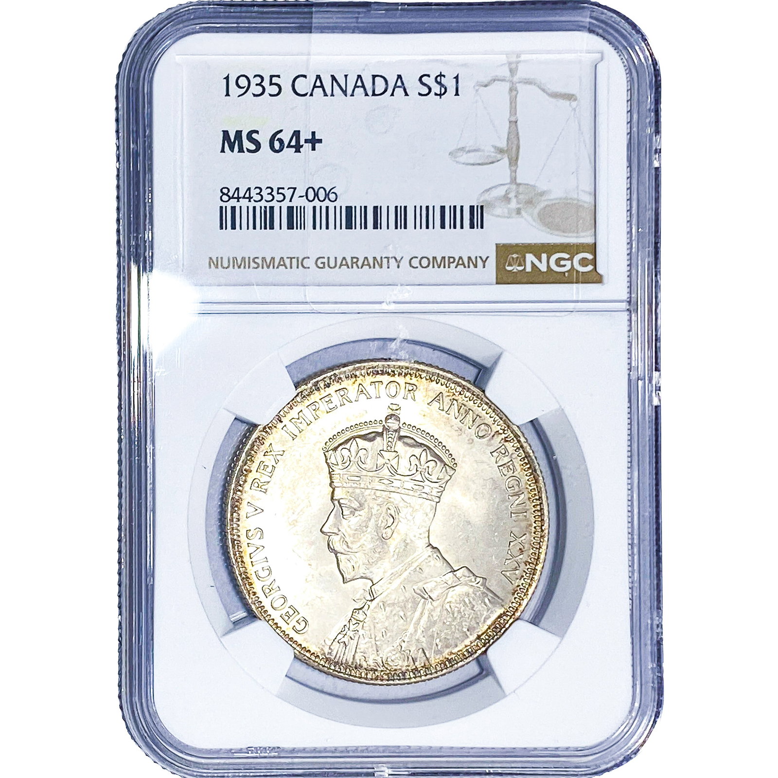 1935 $1 Sliver Canada NGC MS64+ (1 of 2)