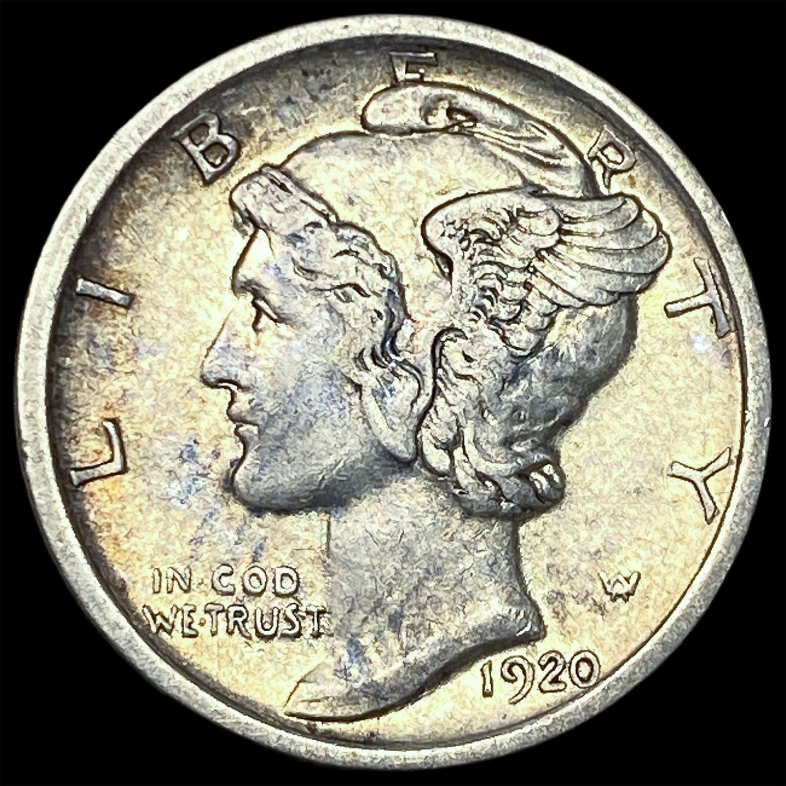 1920-S Silver Mercury Dime CLOSELY UNCIRCULATED: 1920-S Silver Mercury Dime CLOSELY UNCIRCULATED