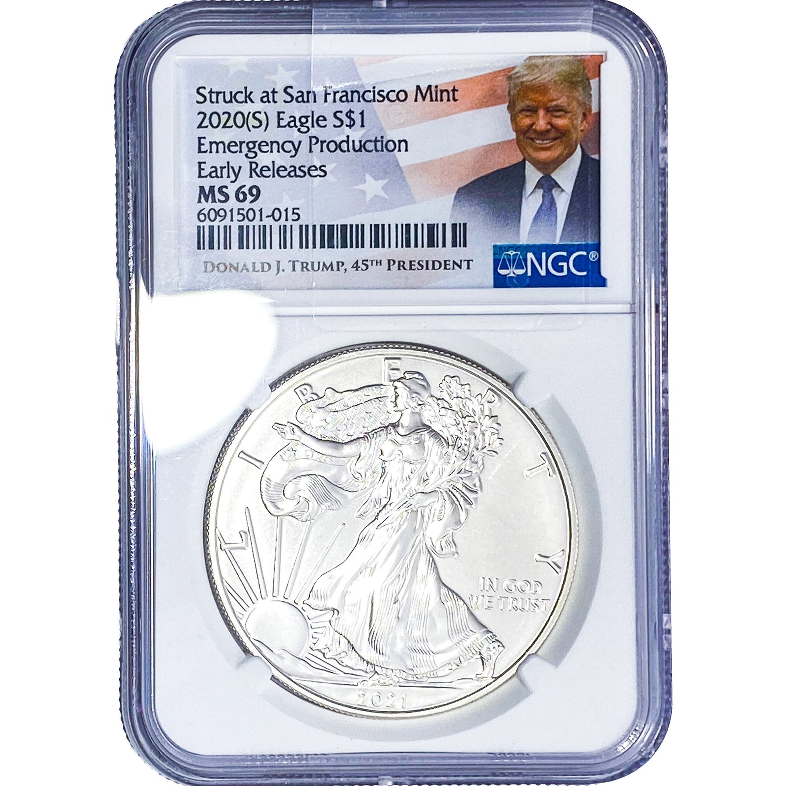 2020-S Silver Eagle NGC MS69: 2020-S Silver Eagle NGC MS69