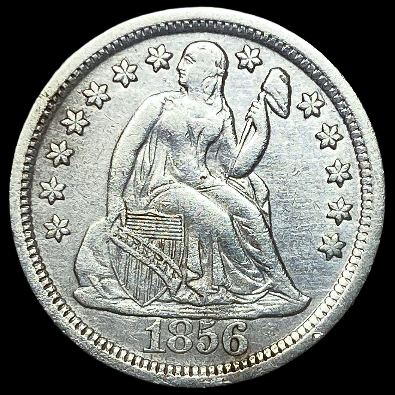 1856 Seated Liberty Dime NEARLY UNCIRCULATED: 1856 Seated Liberty Dime NEARLY UNCIRCULATED