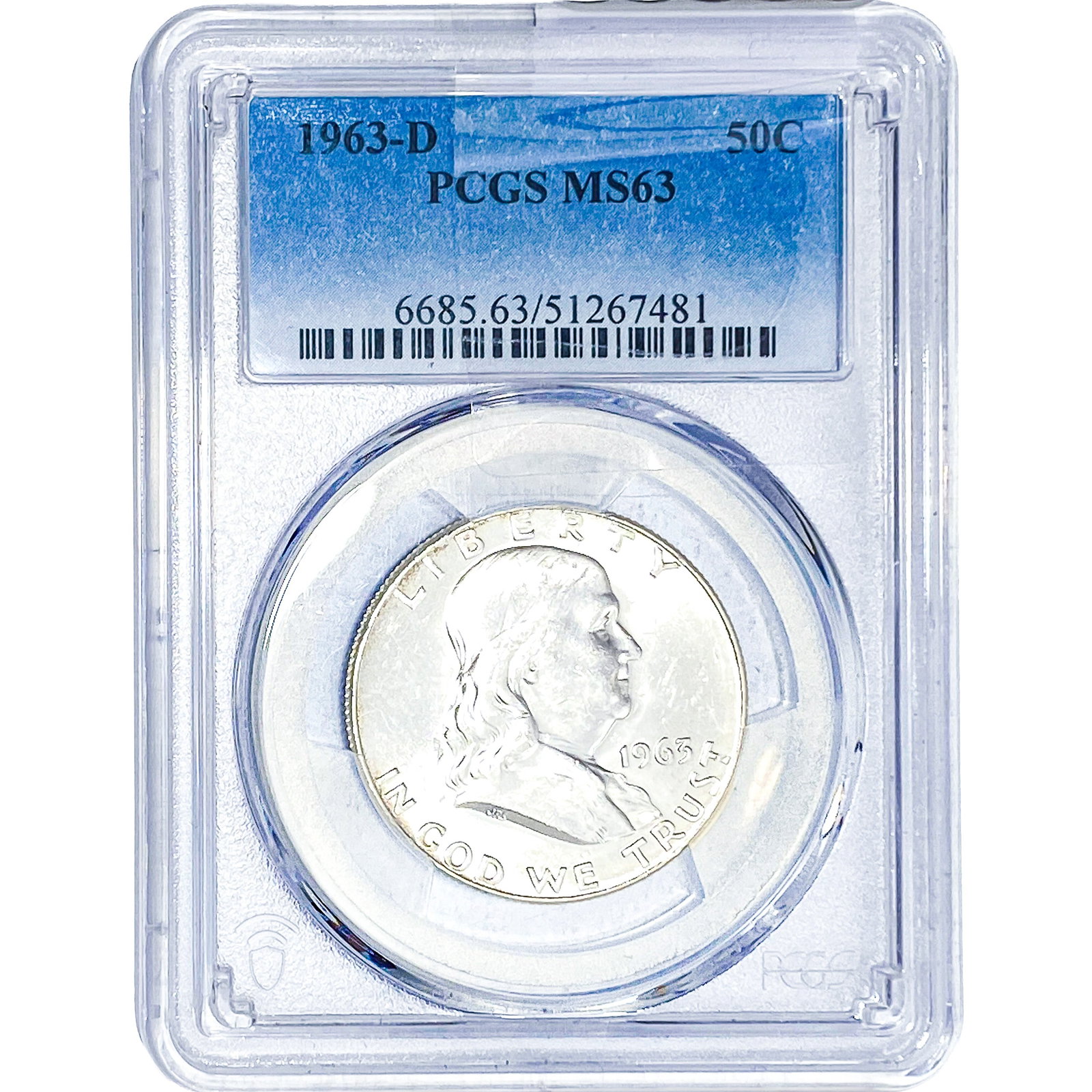 1963-D Franklin Half Dollar PCGS MS63: 1963-D Franklin Half Dollar PCGS MS63