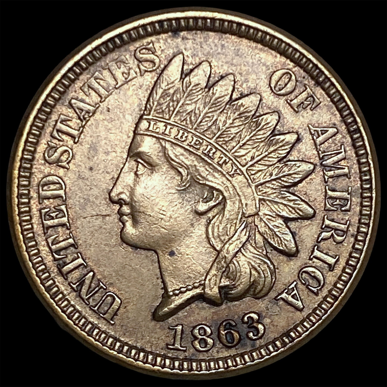 1863 Copper-Nickel Indian Head Cent CHOICE AU: 1863 Copper-Nickel Indian Head Cent CHOICE AU