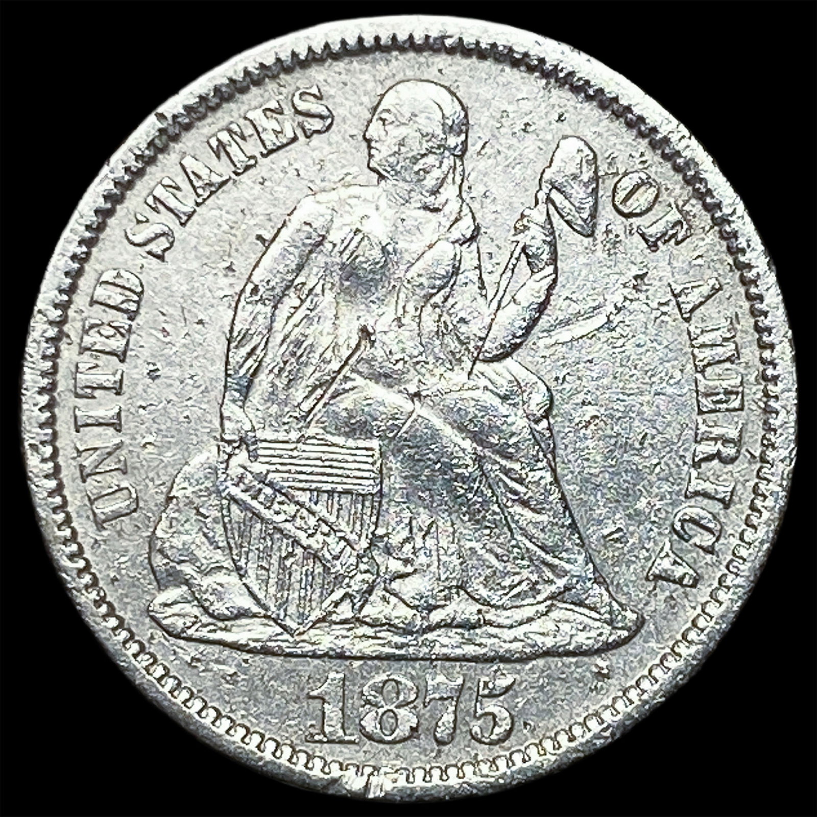 1875-CC Silver Seated Liberty Dime HIGH GRADE: 1875-CC Silver Seated Liberty Dime HIGH GRADE