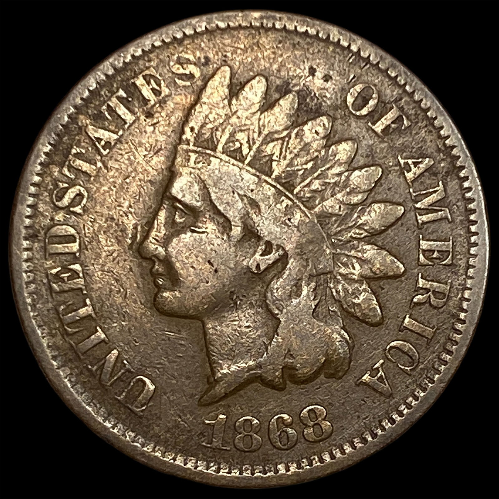 1868 Indian Head Cent LIGHTLY CIRCULATED: 1868 Indian Head Cent LIGHTLY CIRCULATED