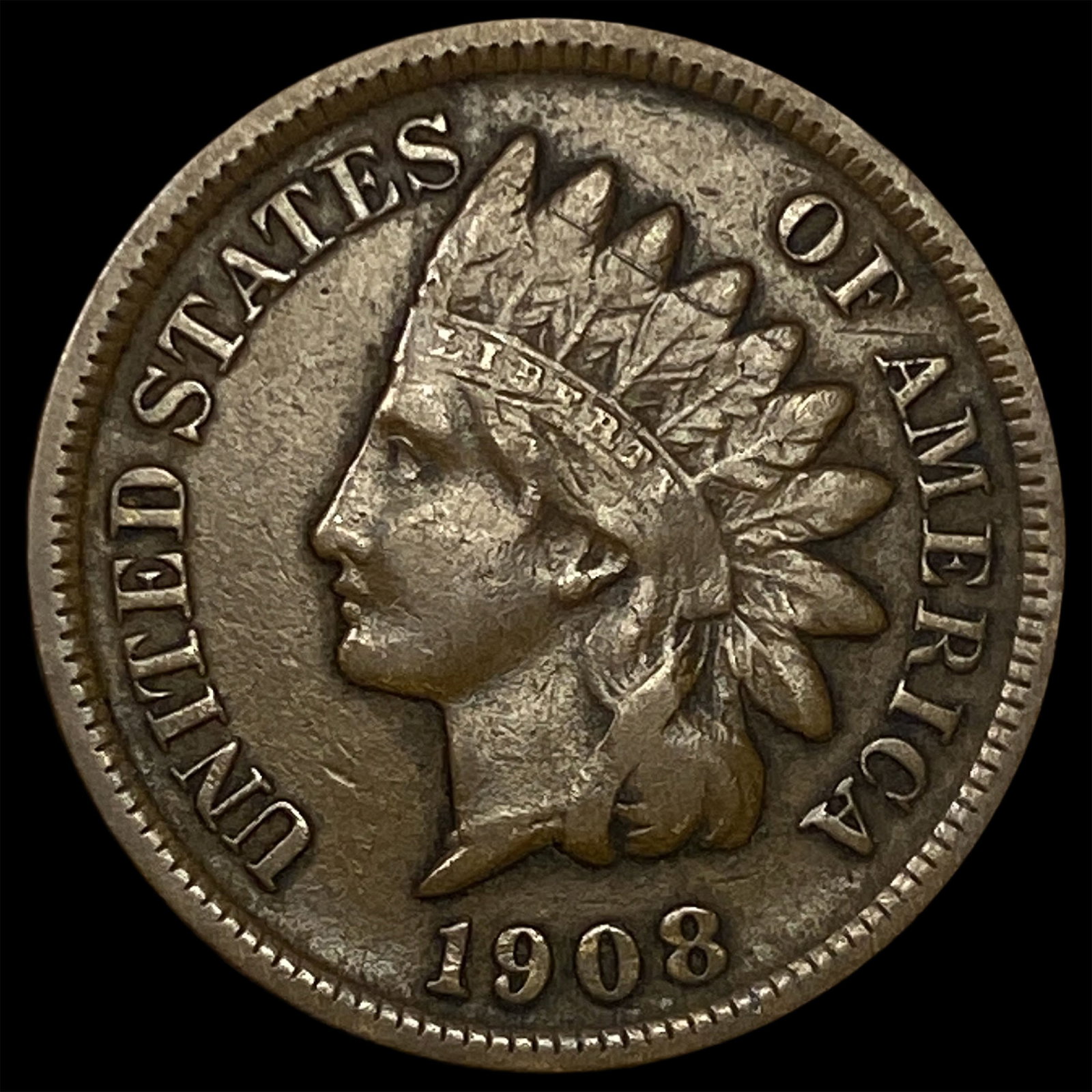 1908-S Indian Head Cent ABOUT UNCIRCULATED: 1908-S Indian Head Cent ABOUT UNCIRCULATED