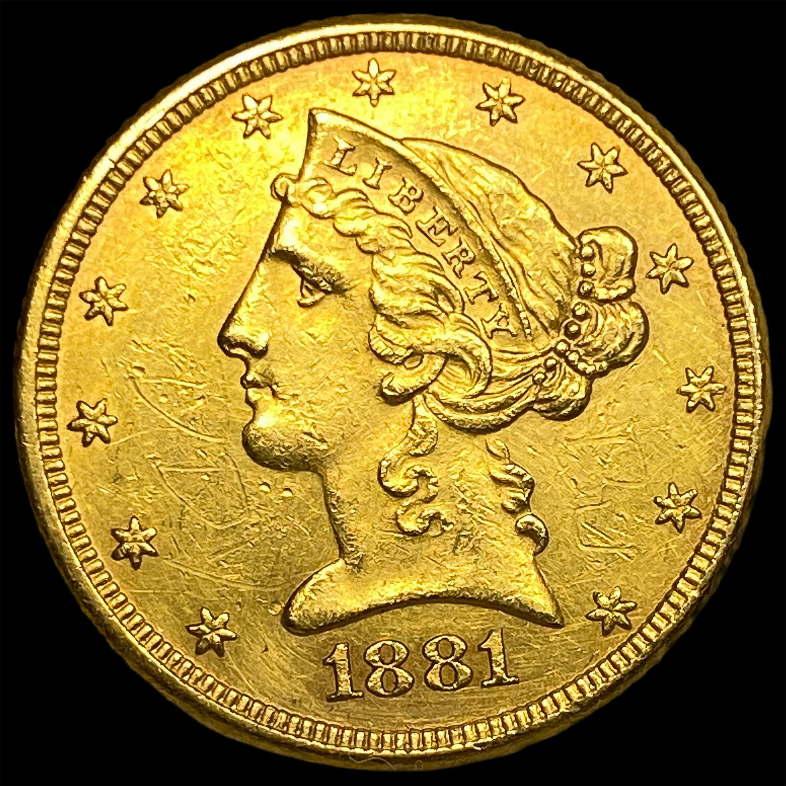 1881 $5 Liberty Head Half Eagle UNCIRCULATED: 1881 $5 Liberty Head Half Eagle UNCIRCULATED