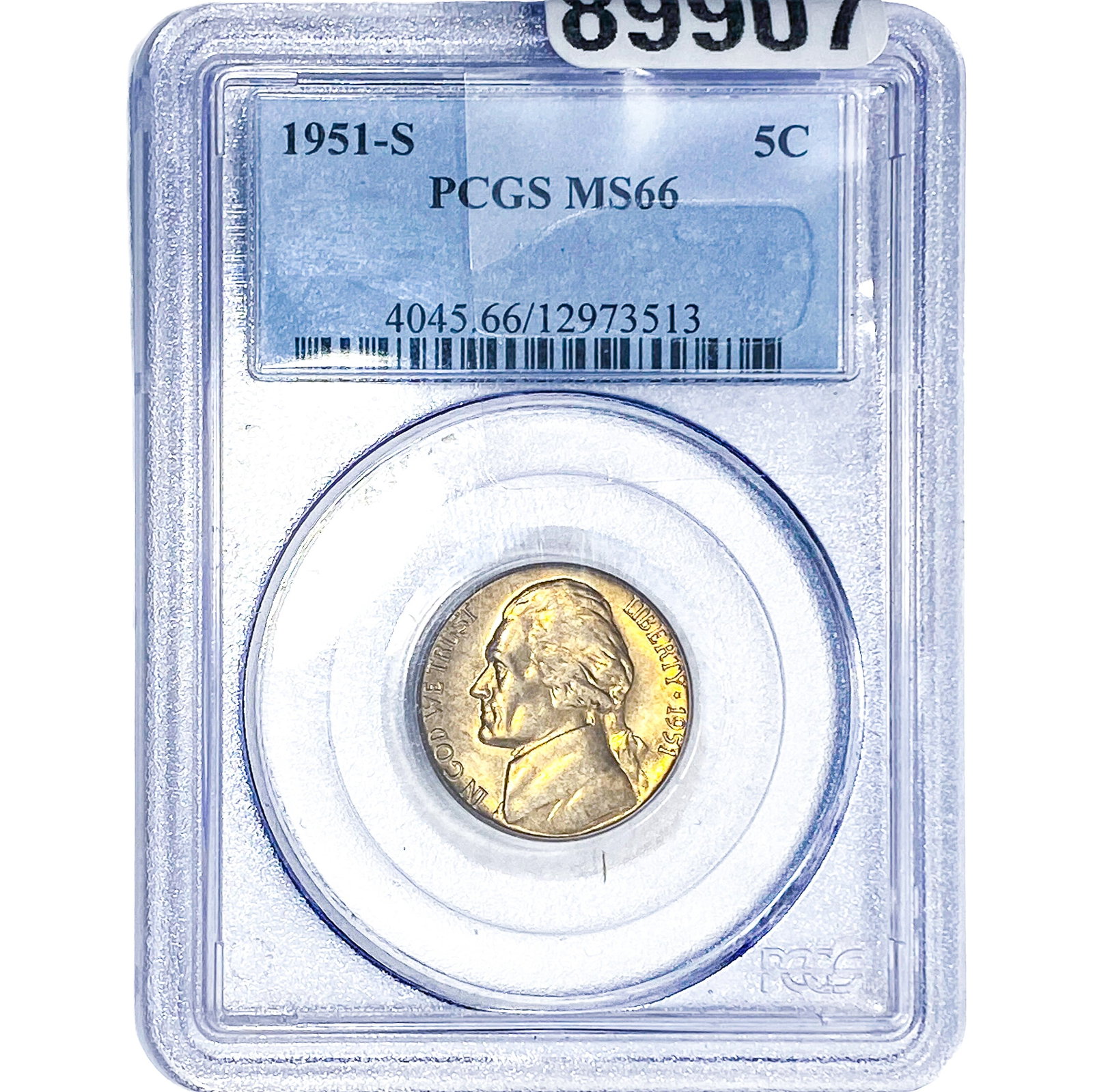 1951-S Jefferson Nickel PCGS MS66: 1951-S Jefferson Nickel PCGS MS66