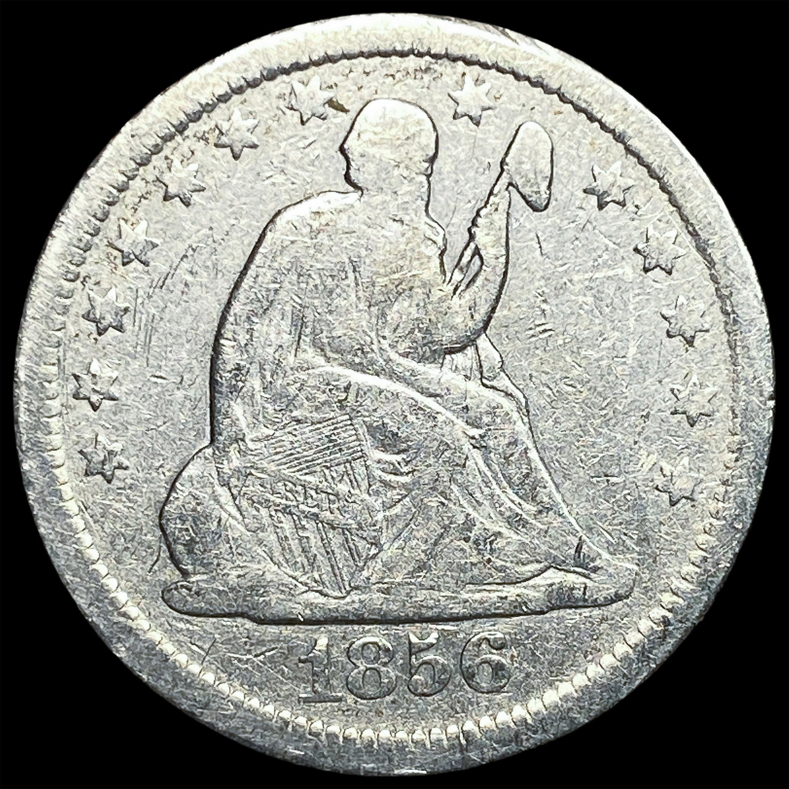 1856 Seated Liberty Quarter ABOUT UNCIRCULATED: 1856 Seated Liberty Quarter ABOUT UNCIRCULATED
