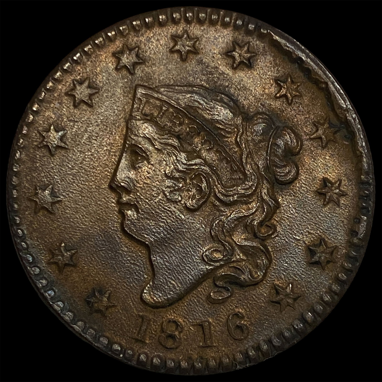 1816 Coronet Head Large Cent CLOSELY UNCIRCULATED: 1816 Coronet Head Large Cent CLOSELY UNCIRCULATED