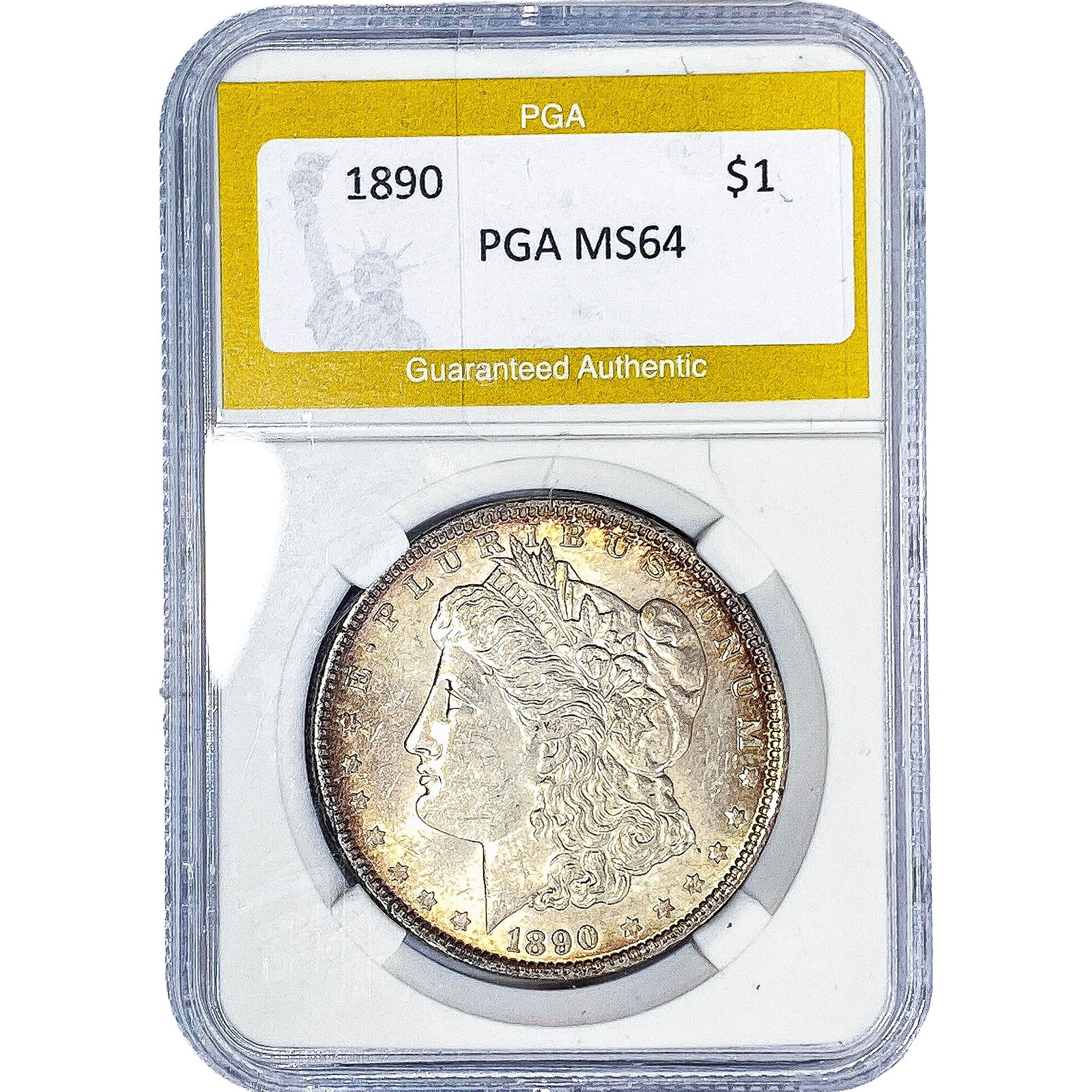 1890 Morgan Silver Dollar PGA MS64: 1890 Morgan Silver Dollar PGA MS64