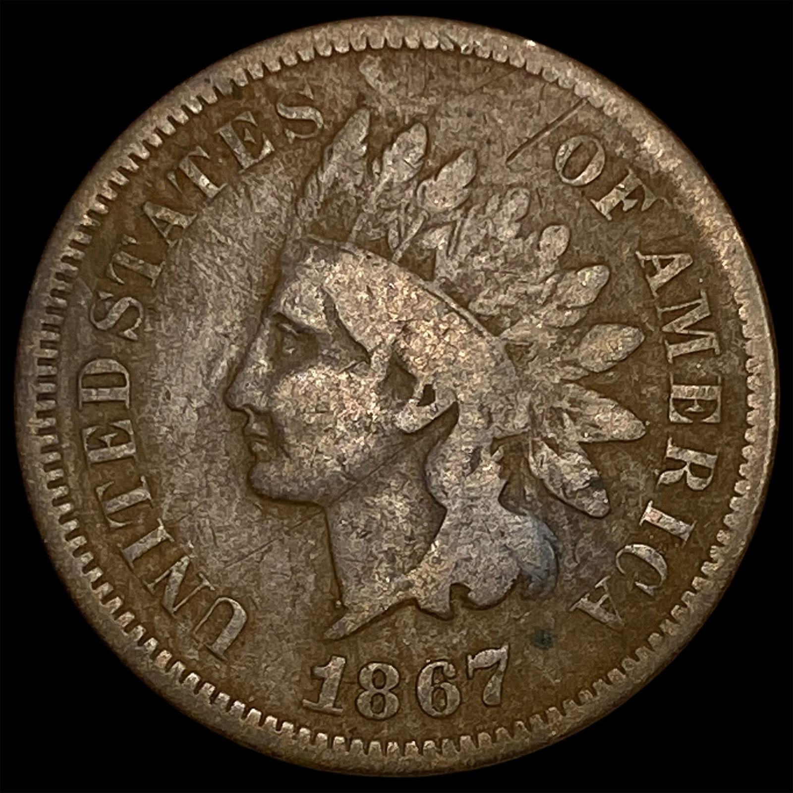 1867 Indian Head Cent LIGHTLY CIRCULATED: 1867 Indian Head Cent LIGHTLY CIRCULATED
