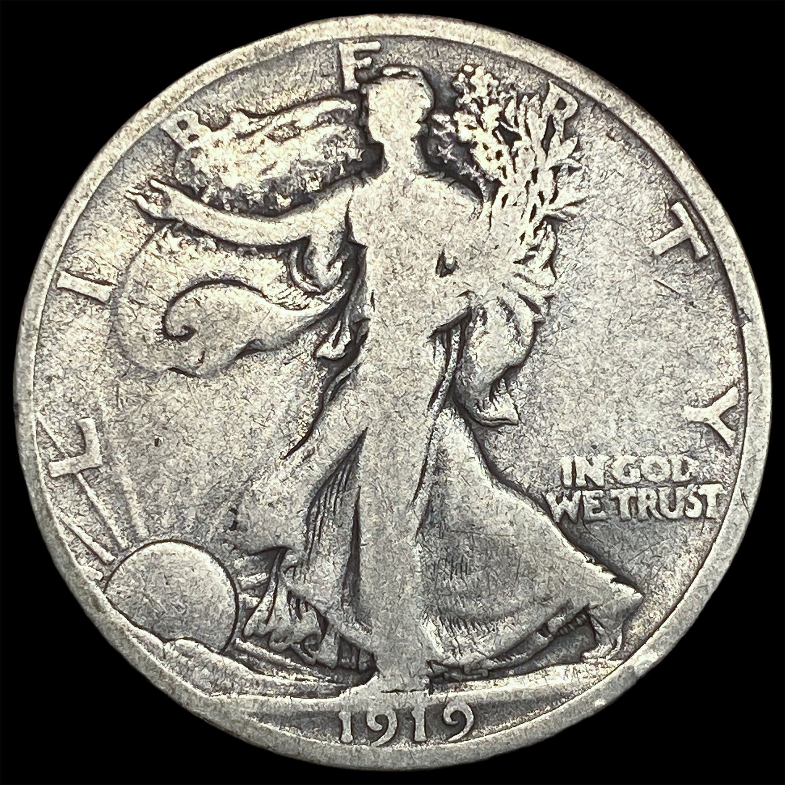 1919-D Silver Walking Liberty Half Dollar LIGHTLY CIRCULATED: 1919-D Silver Walking Liberty Half Dollar LIGHTLY CIRCULATED
