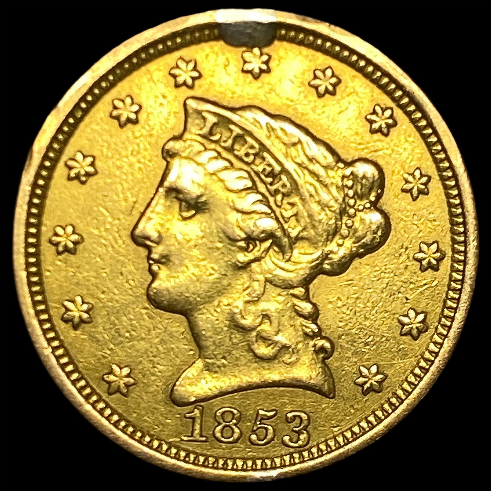 1853 Gold $2.50 Liberty Head Quarter Eagle HIGH GRADE: 1853 Gold $2.50 Liberty Head Quarter Eagle HIGH GRADE