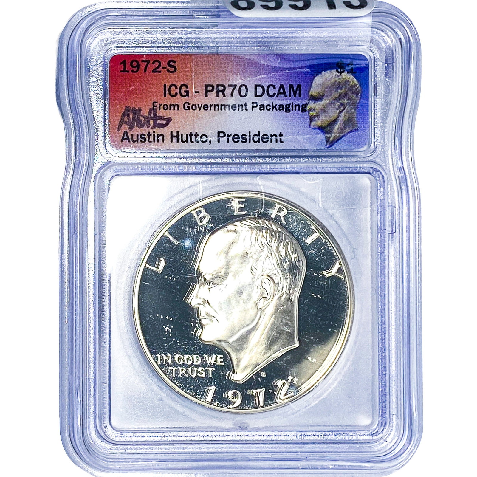1972-S Eisenhower Dollar ICG PR70 DCAM: 1972-S Eisenhower Dollar ICG PR70 DCAM