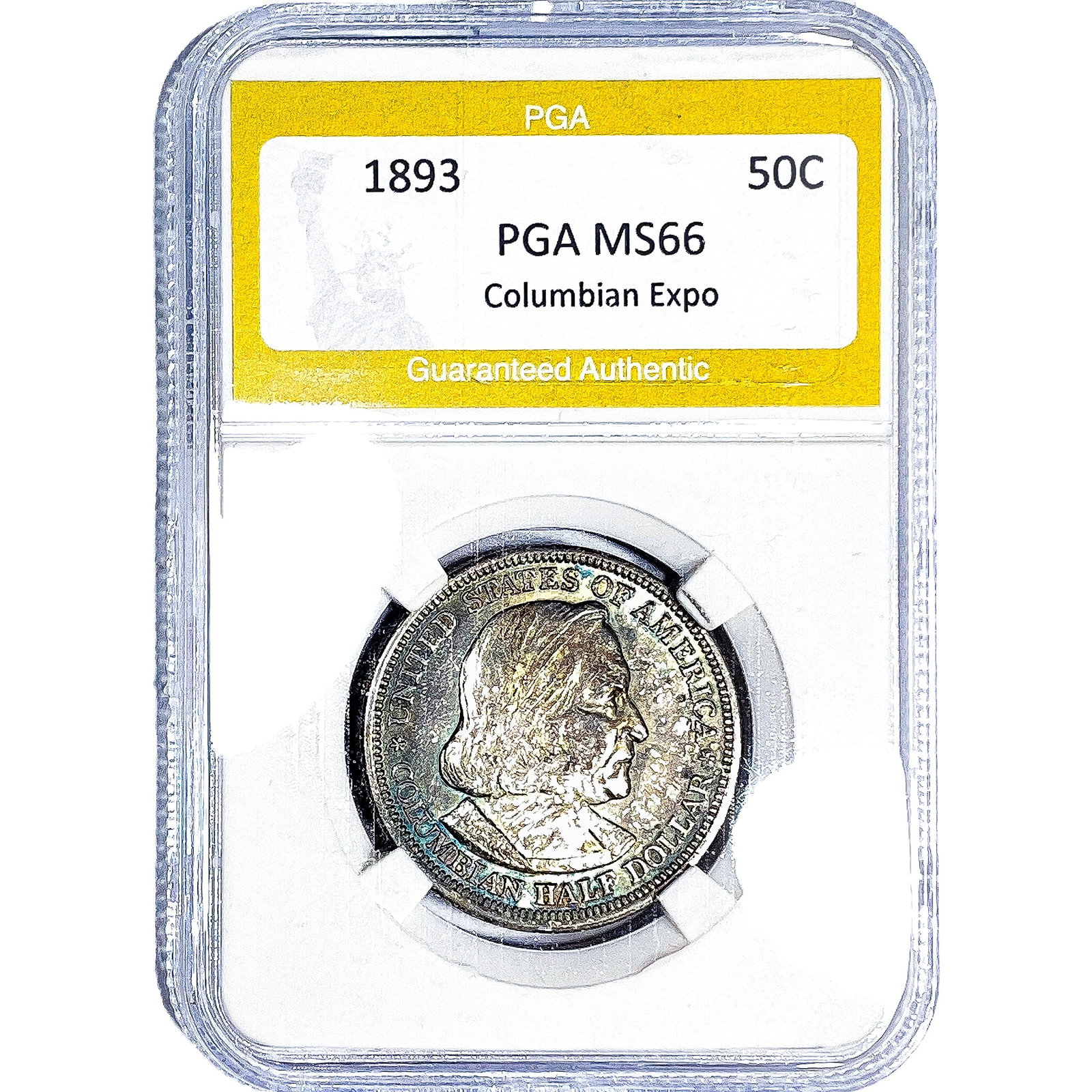 1893 Columbian Expo Half Dollar PGA MS66: 1893 Columbian Expo Half Dollar PGA MS66