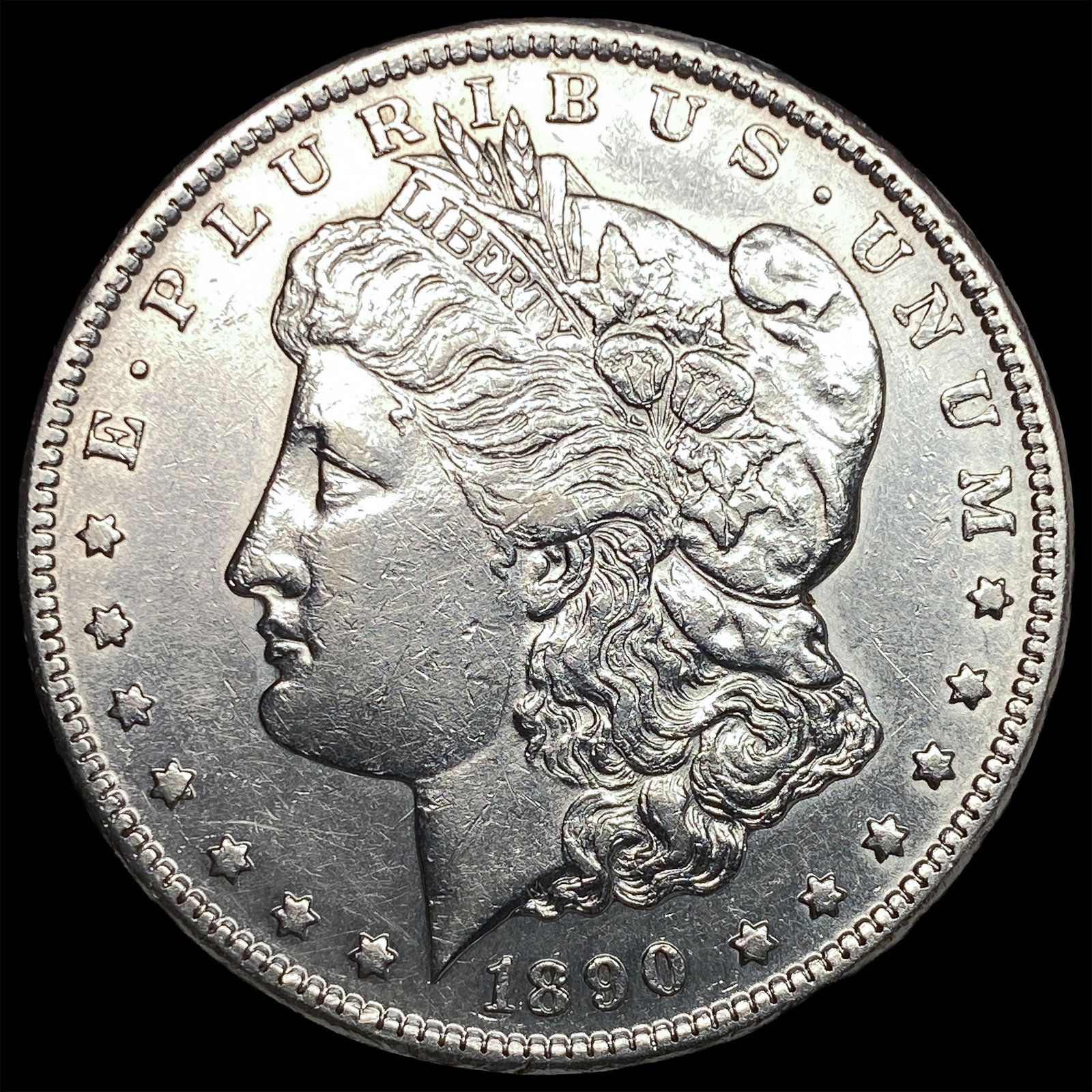 1890-CC Silver Morgan Dollar CLOSELY UNCIRCULATED: 1890-CC Silver Morgan Dollar CLOSELY UNCIRCULATED
