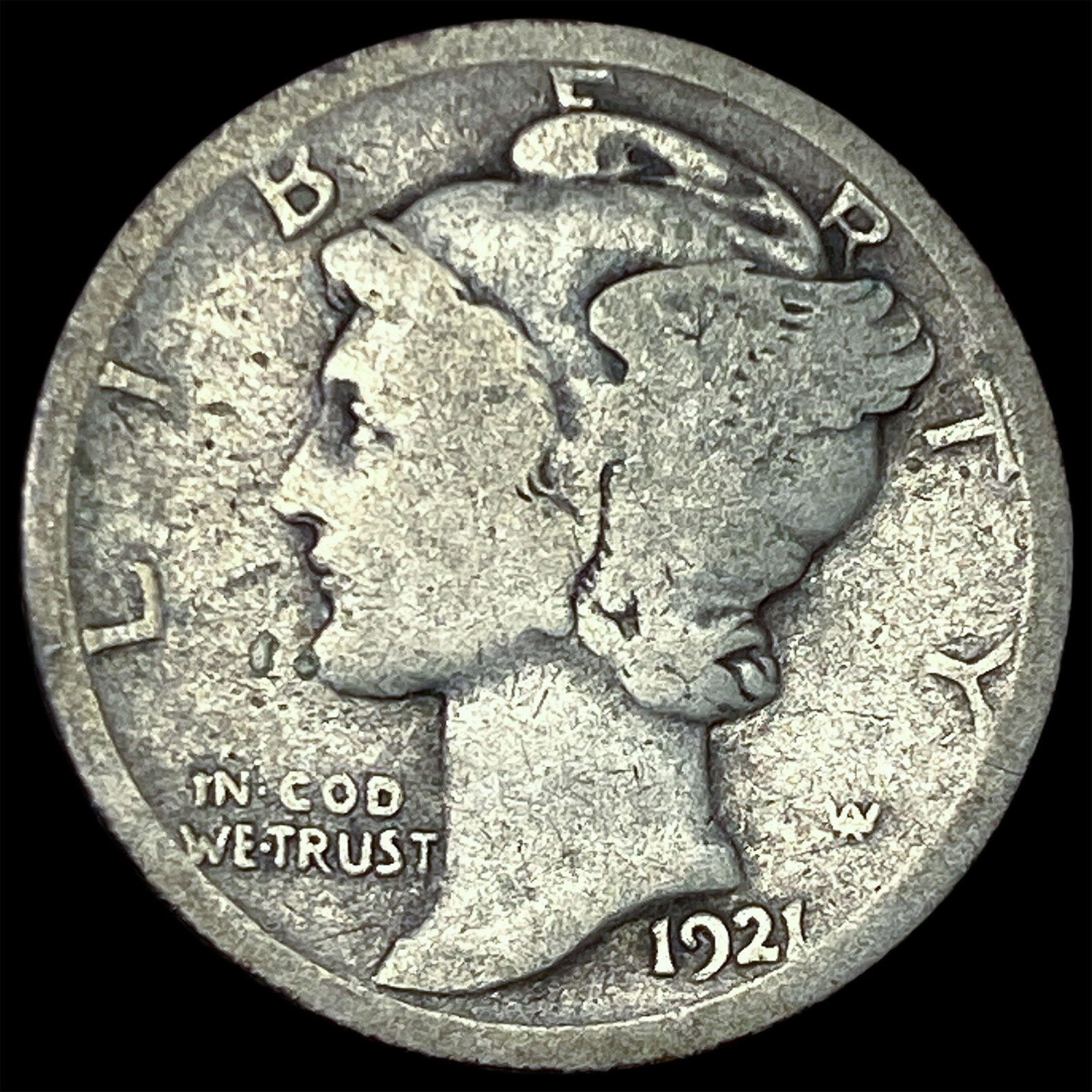 1921 Mercury Dime NICELY CIRCULATED: 1921 Mercury Dime NICELY CIRCULATED