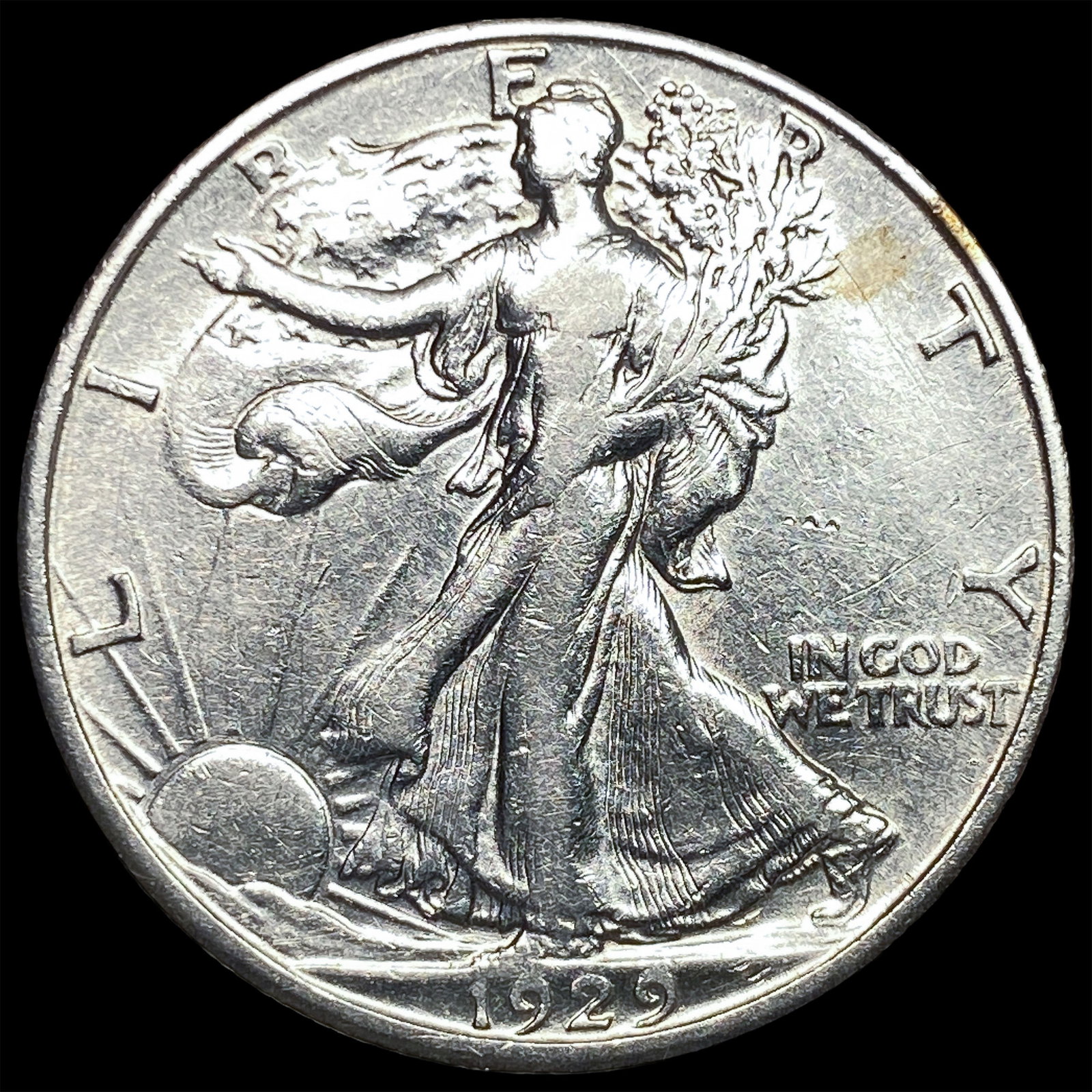 1929-D Silver Walking Liberty Half Dollar NEARLY UNCIRCULATED: 1929-D Silver Walking Liberty Half Dollar NEARLY UNCIRCULATED