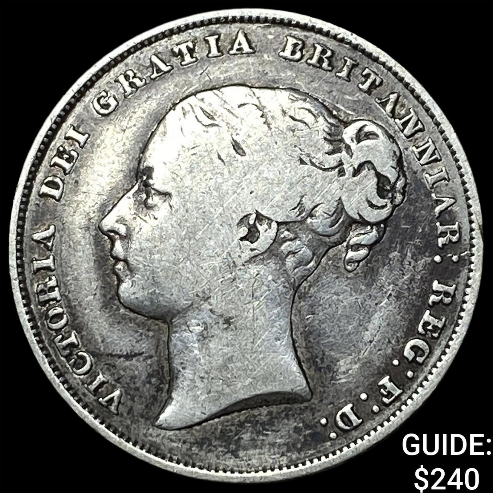 1856 Great Britain Silver Shilling: 1856 Great Britain Silver Shilling