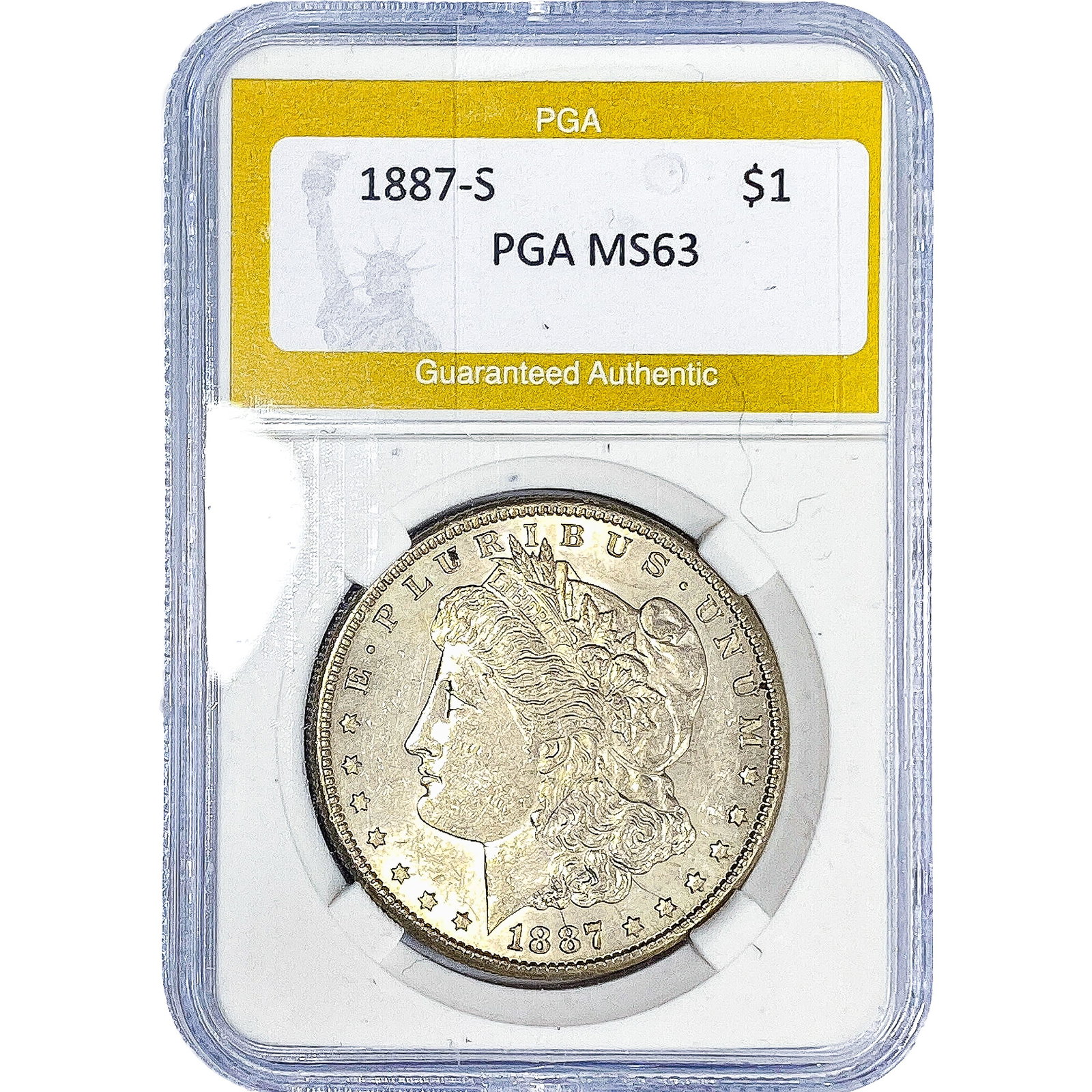1887-S Morgan Silver Dollar PGA MS63: 1887-S Morgan Silver Dollar PGA MS63