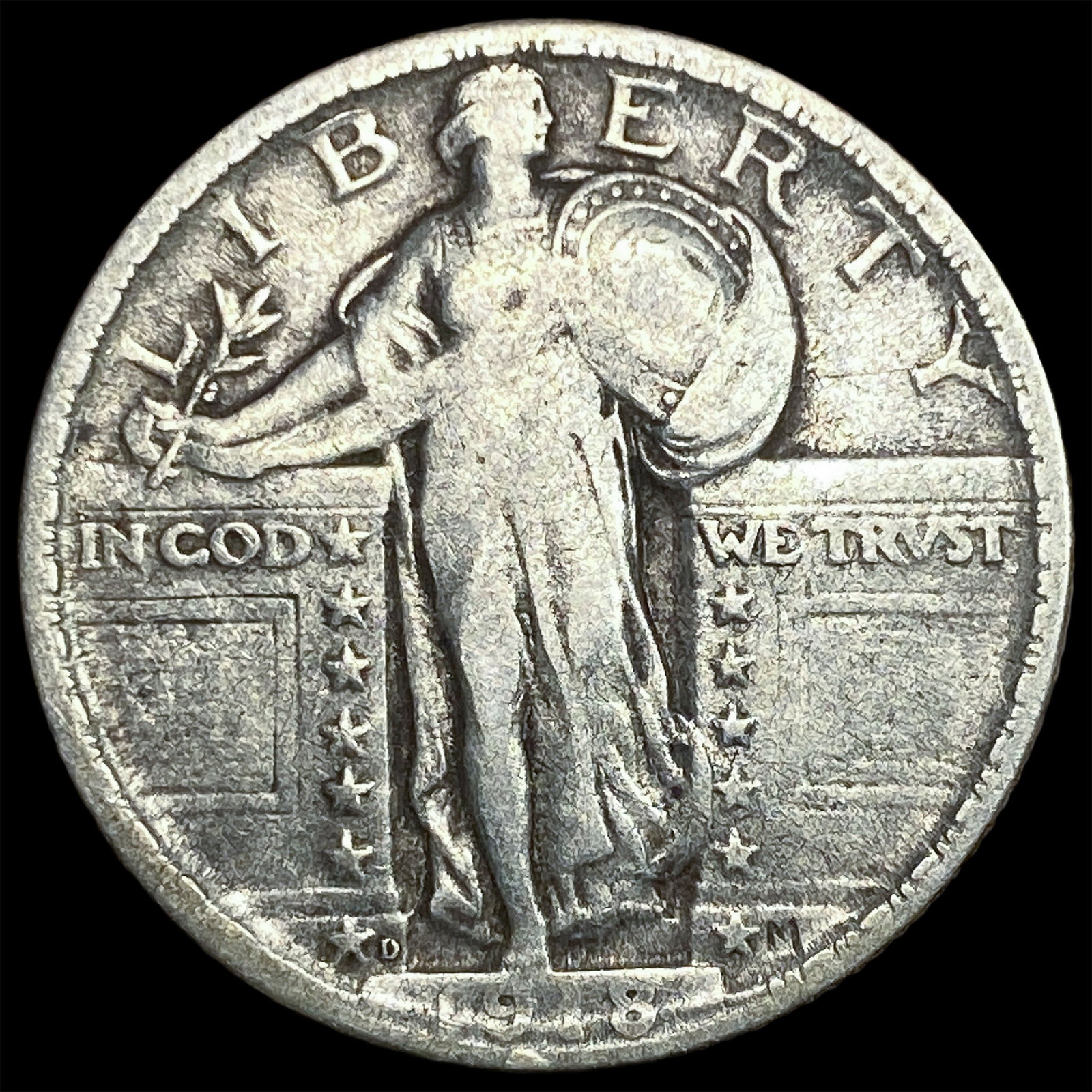 1928-D Silver Standing Liberty Quarter ABOUT UNCIRCULATED: 1928-D Silver Standing Liberty Quarter ABOUT UNCIRCULATED