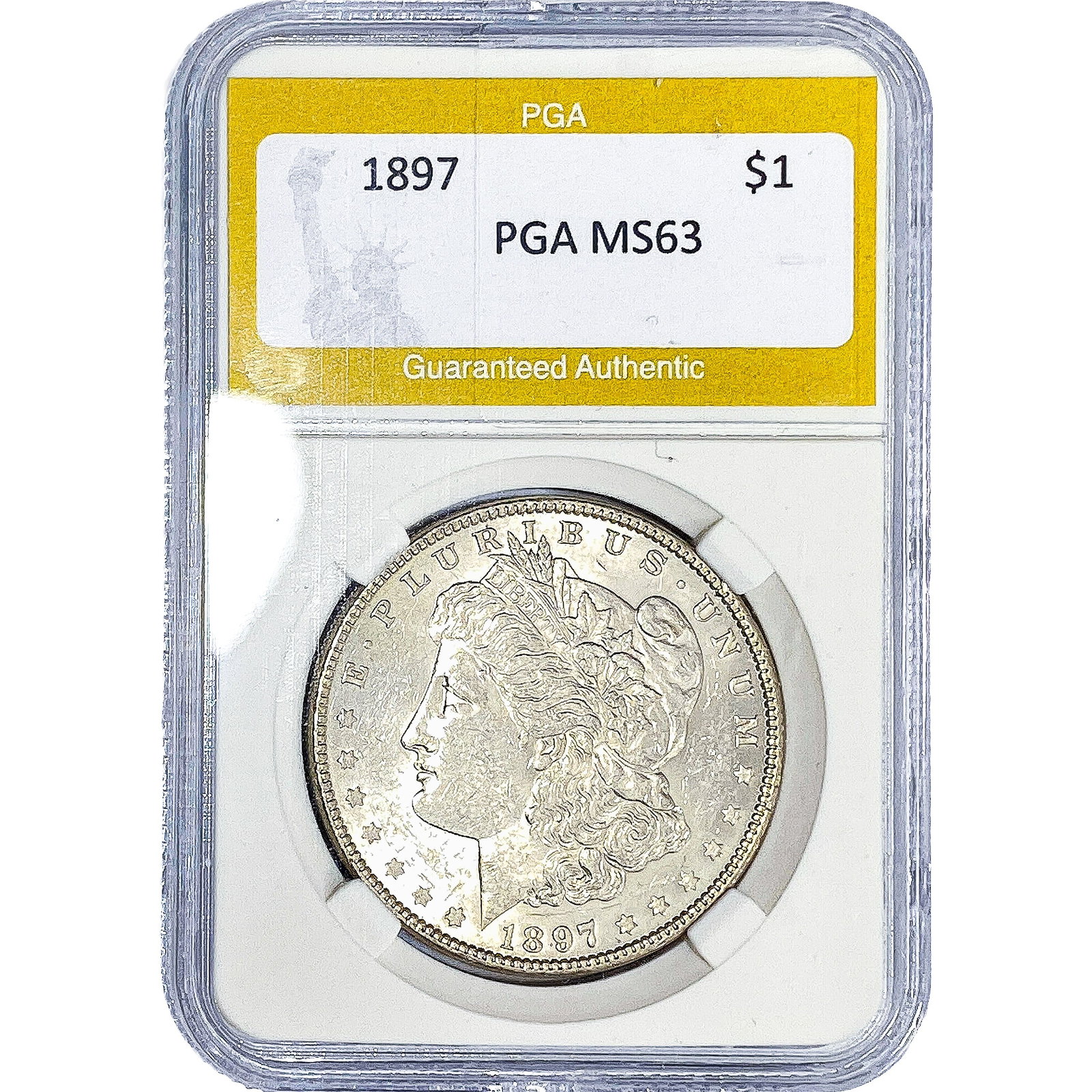 1897 Morgan Silver Dollar PGA MS63: 1897 Morgan Silver Dollar PGA MS63
