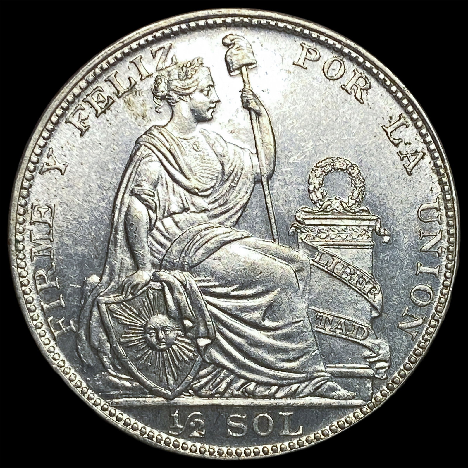 1925 Peru Silver 1/2 Sol UNCIRCULATED (1 of 2)