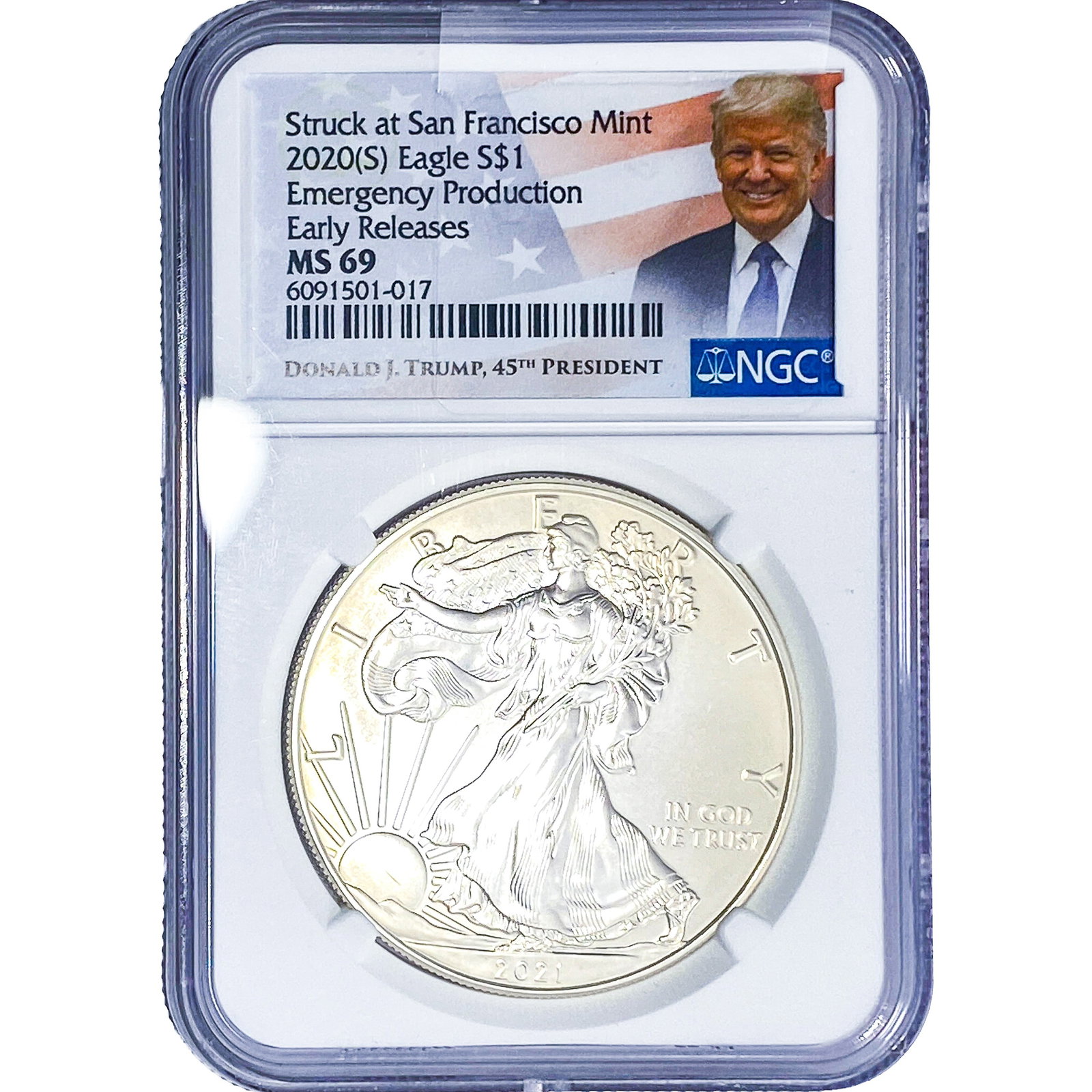 2020-S Silver Eagle NGC MS69: 2020-S Silver Eagle NGC MS69