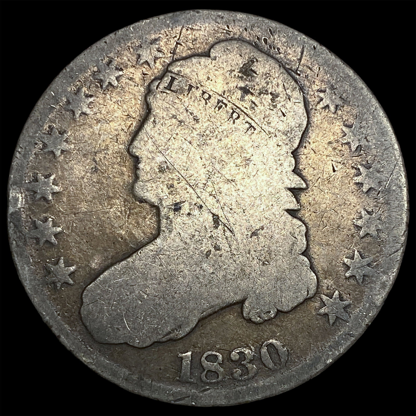 1830 Capped Bust Half Dollar NICELY CIRCULATED: 1830 Capped Bust Half Dollar NICELY CIRCULATED