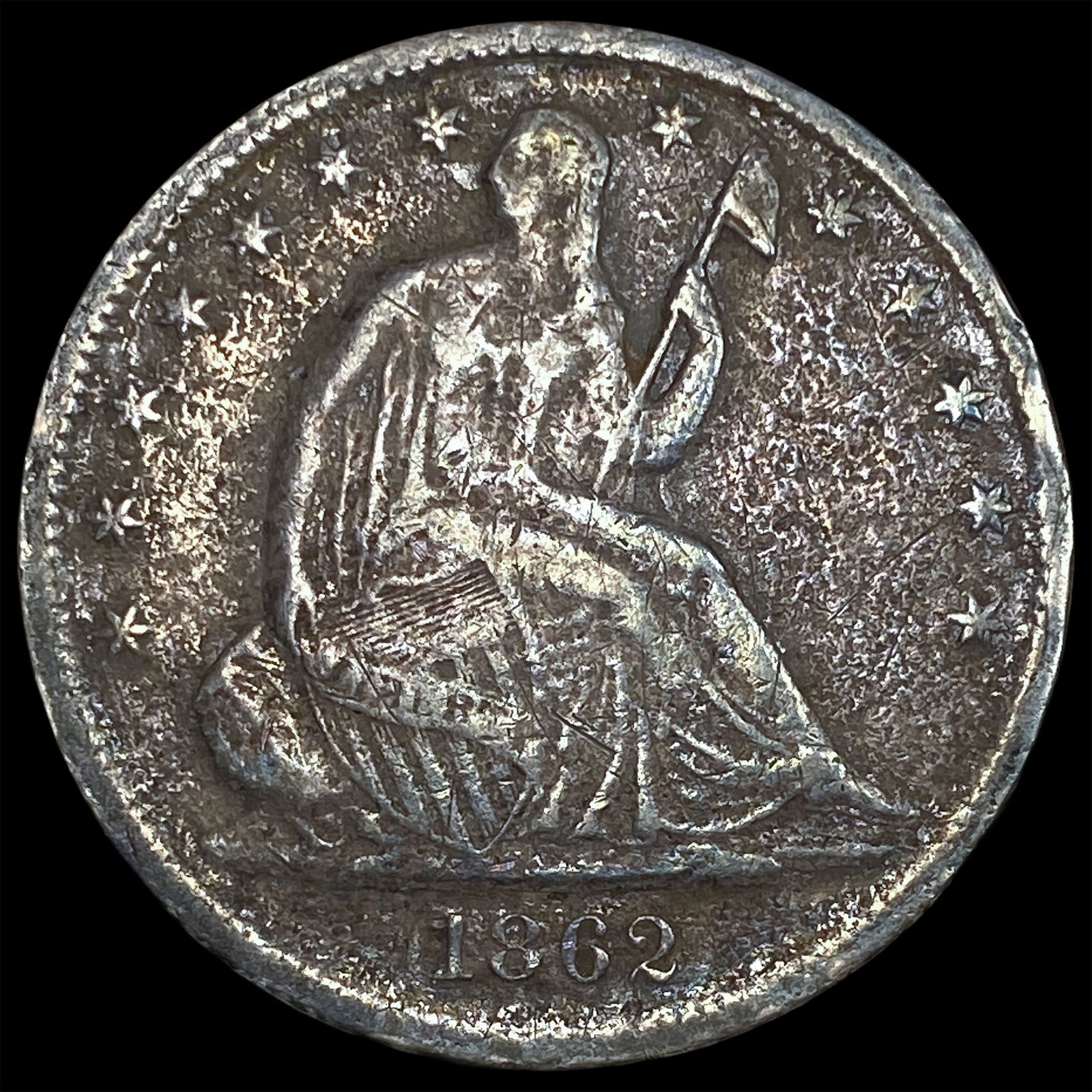 1862-S Silver Half Dollar NICELY CIRCULATED: 1862-S Silver Half Dollar NICELY CIRCULATED