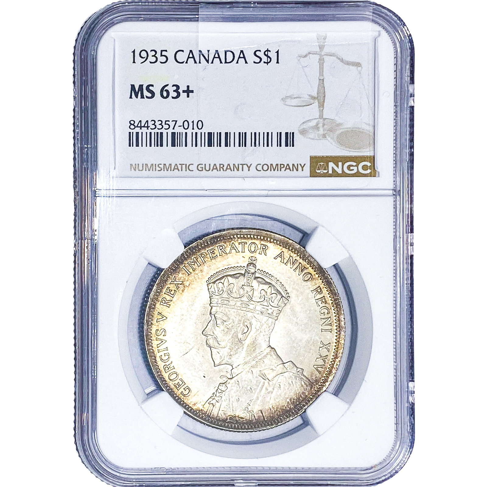 1935 $1 Sliver Canada NGC MS63+: 1935 $1 Sliver Canada NGC MS63+