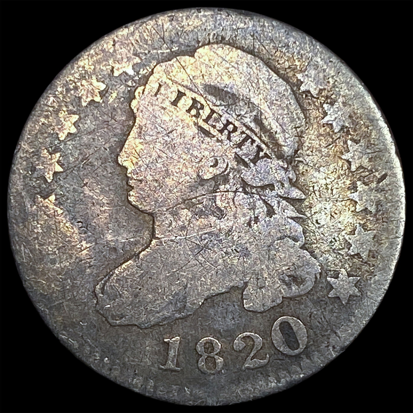 1820 Capped Bust Dime NICELY CIRCULATED: 1820 Capped Bust Dime NICELY CIRCULATED