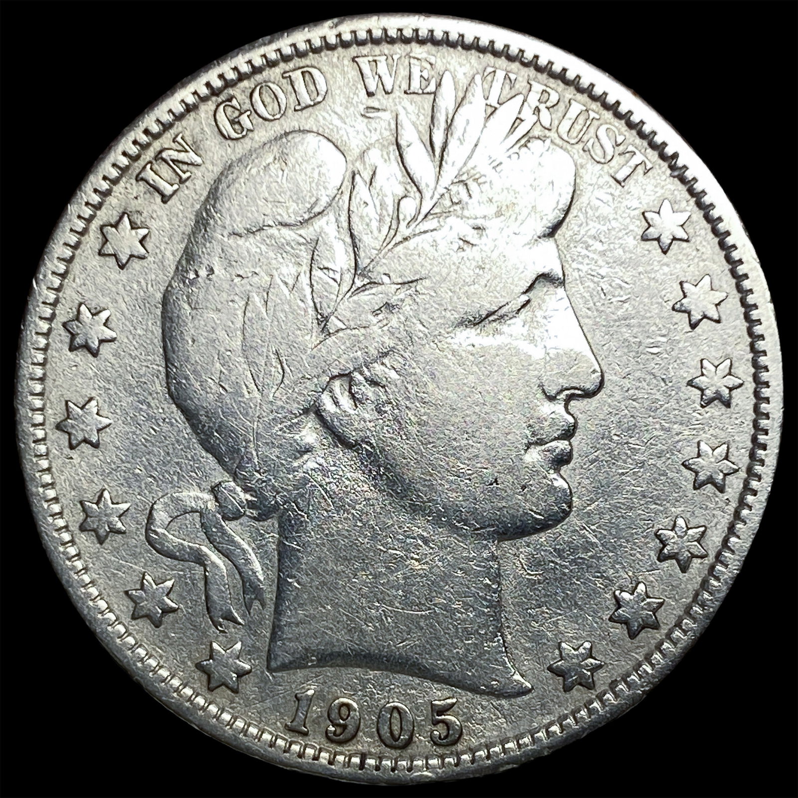 1905-S Silver Barber Half Dollar LIGHTLY CIRCULATED: 1905-S Silver Barber Half Dollar LIGHTLY CIRCULATED