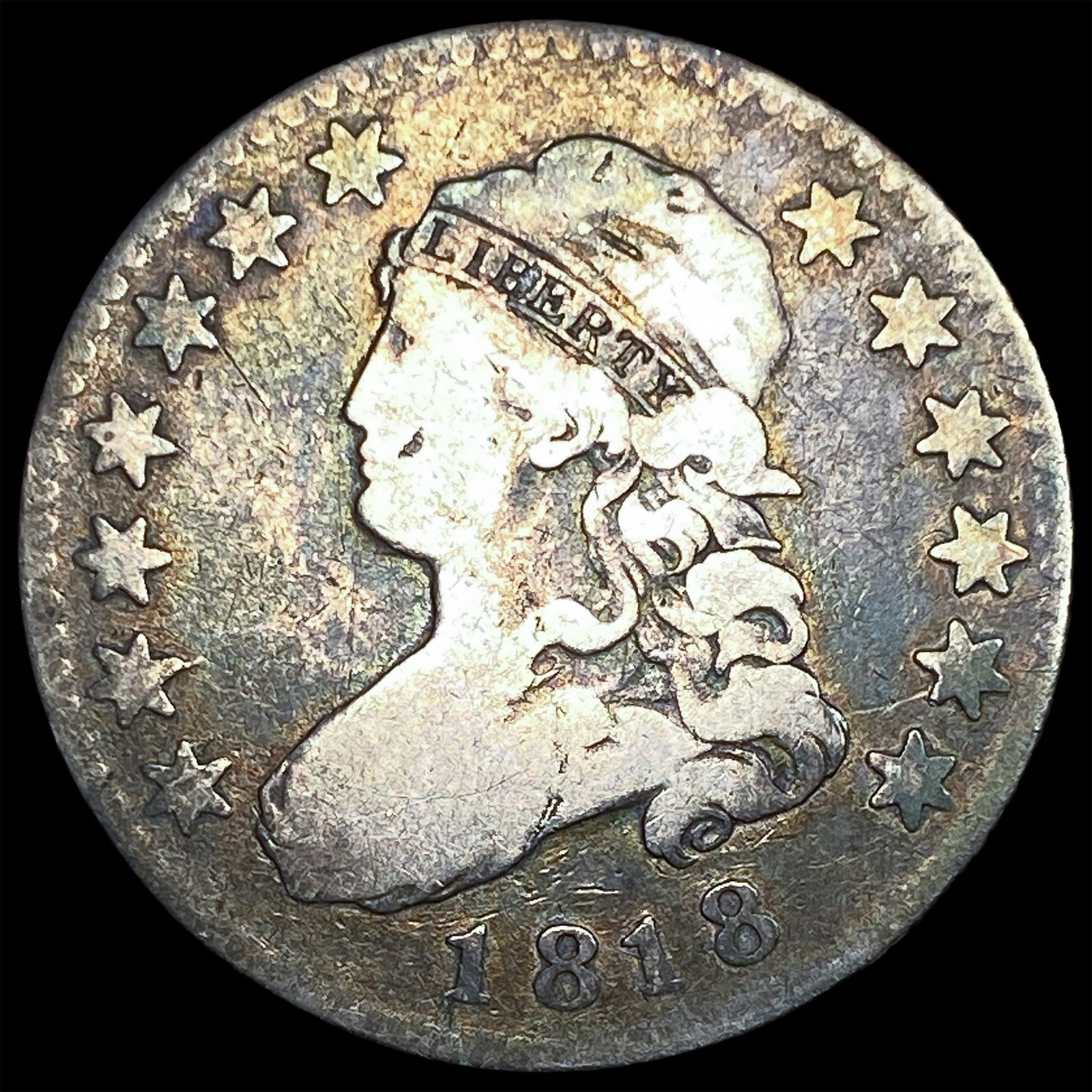 1818 Capped Bust Quarter NICELY CIRCULATED: 1818 Capped Bust Quarter NICELY CIRCULATED