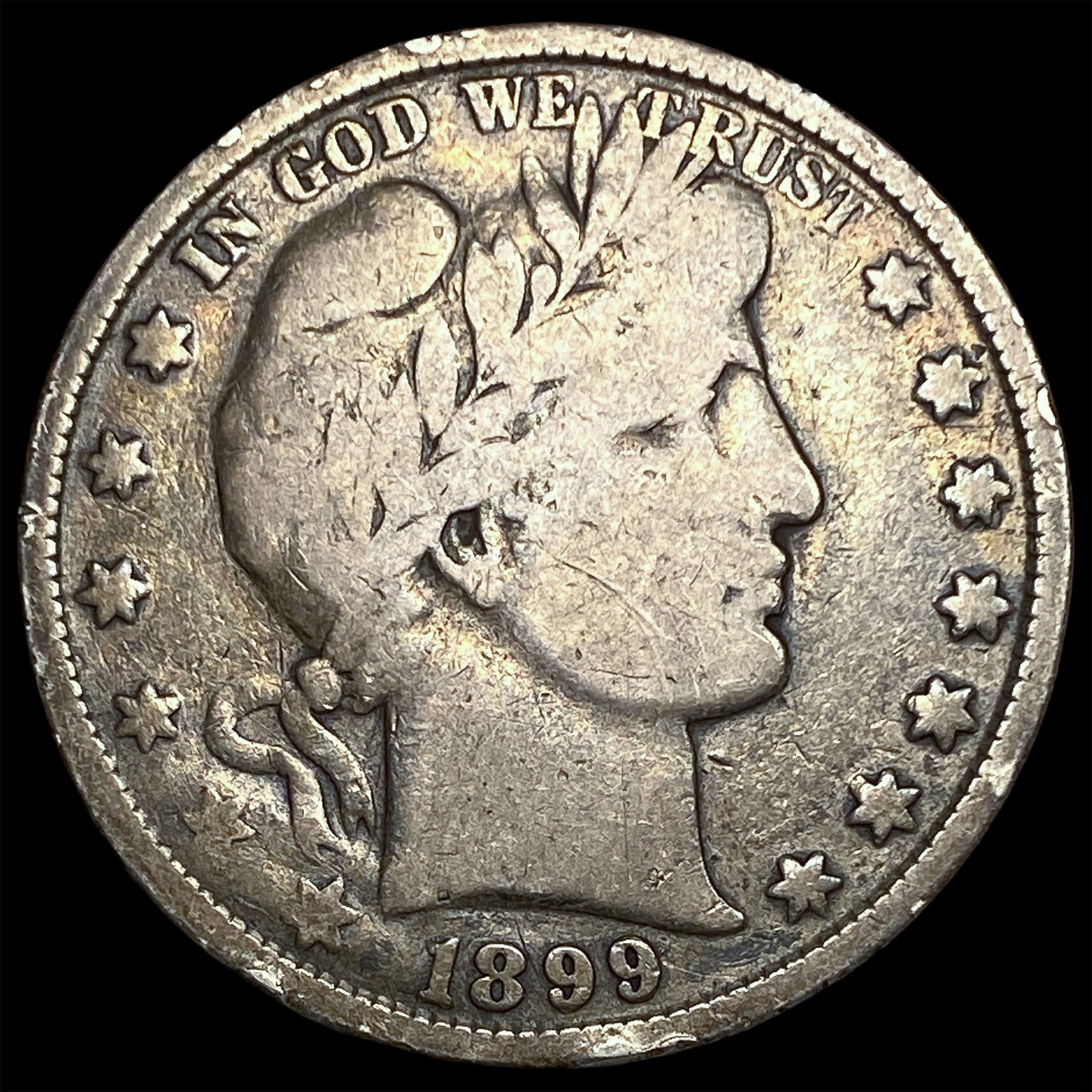 1899 Silver Half Dollar (Barber) NICELY CIRCULATED: 1899 Silver Half Dollar (Barber) NICELY CIRCULATED