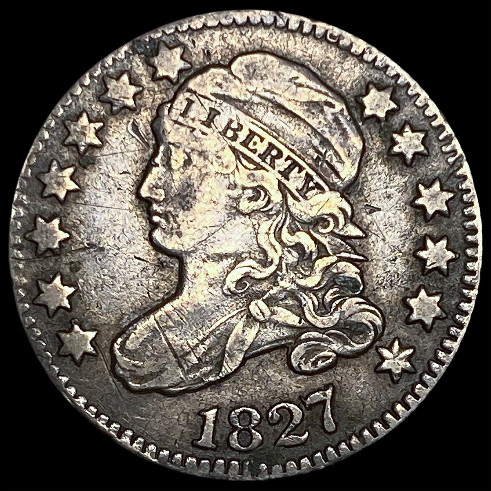 1827 Capped Bust Dime NEARLY UNCIRCULATED (1 of 2)