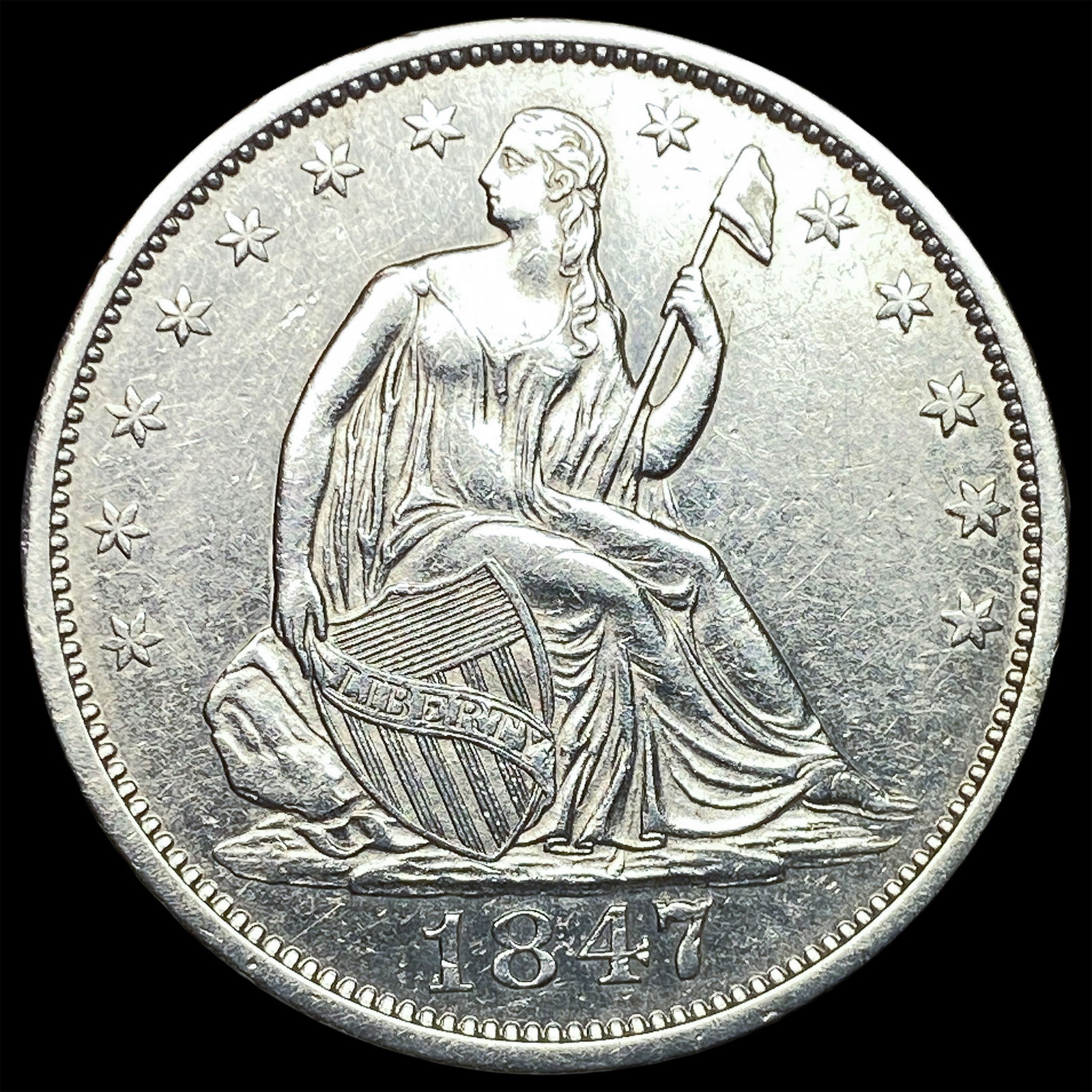 1847-O Silver Half Dollar CLOSELY UNCIRCULATED: 1847-O Silver Half Dollar CLOSELY UNCIRCULATED